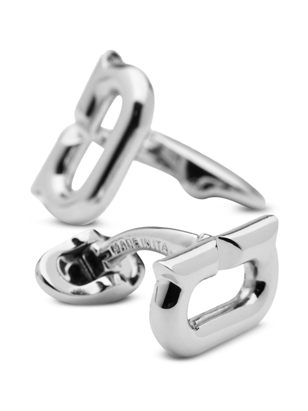 Gancini-plaque logo-engraved cufflinks - 4
