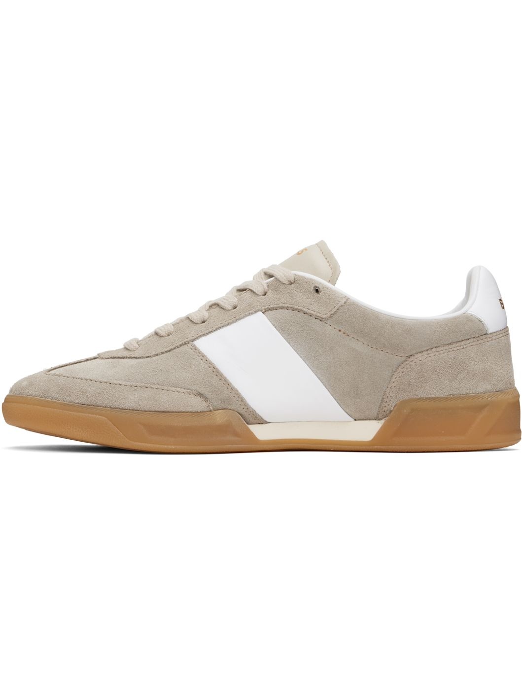 Beige Suede Lace-Up Sneakers - 3