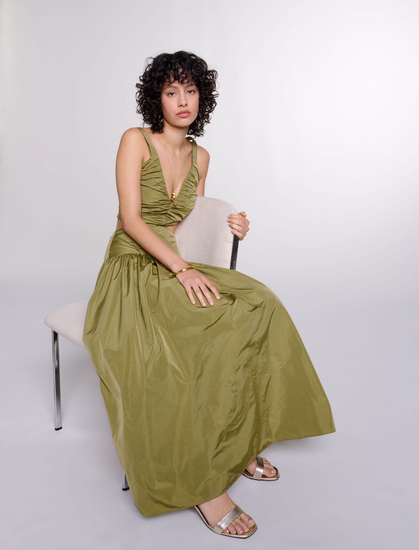 Cutaway taffeta dress - 9