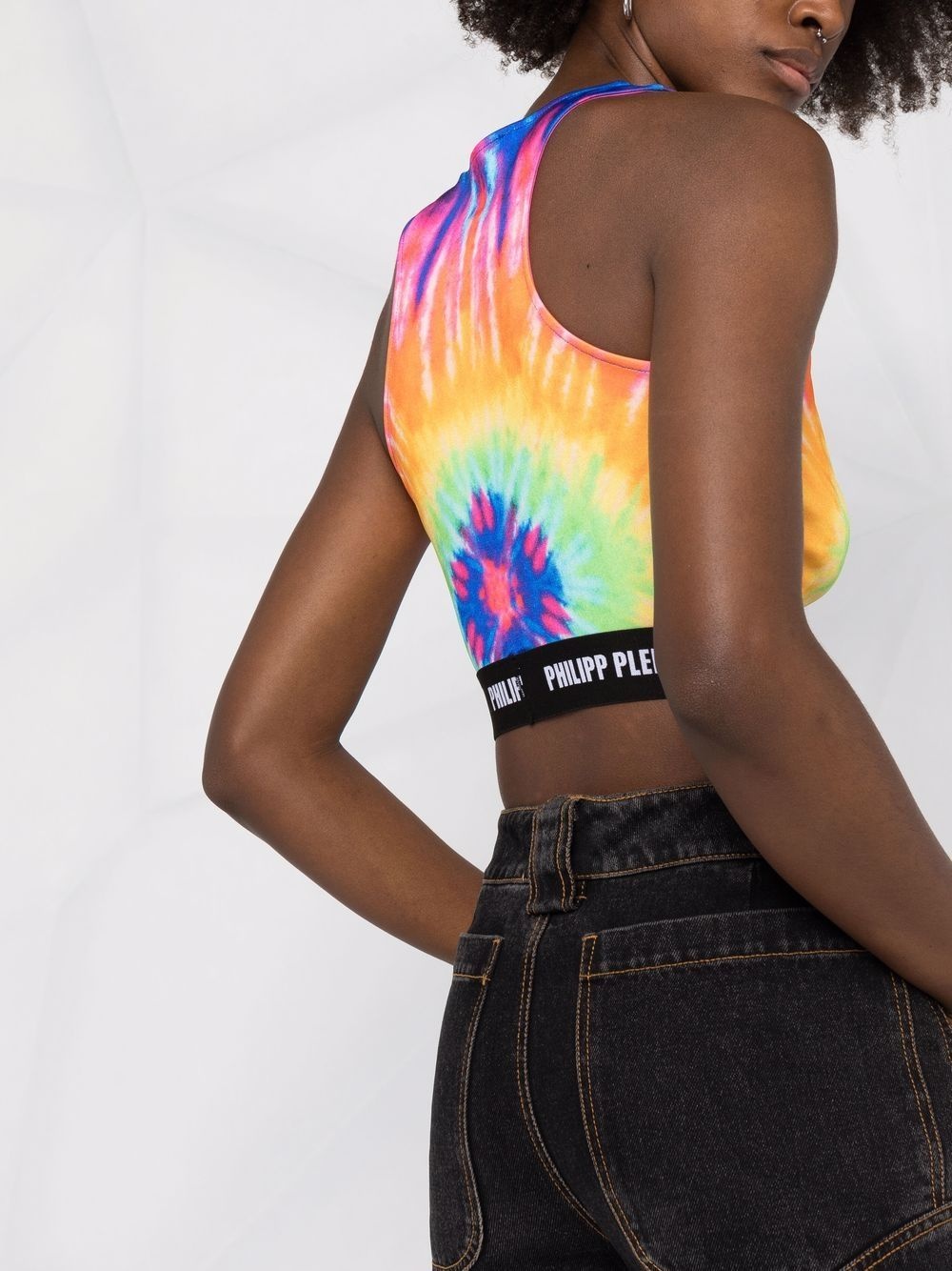 tie dye-print cropped top - 3