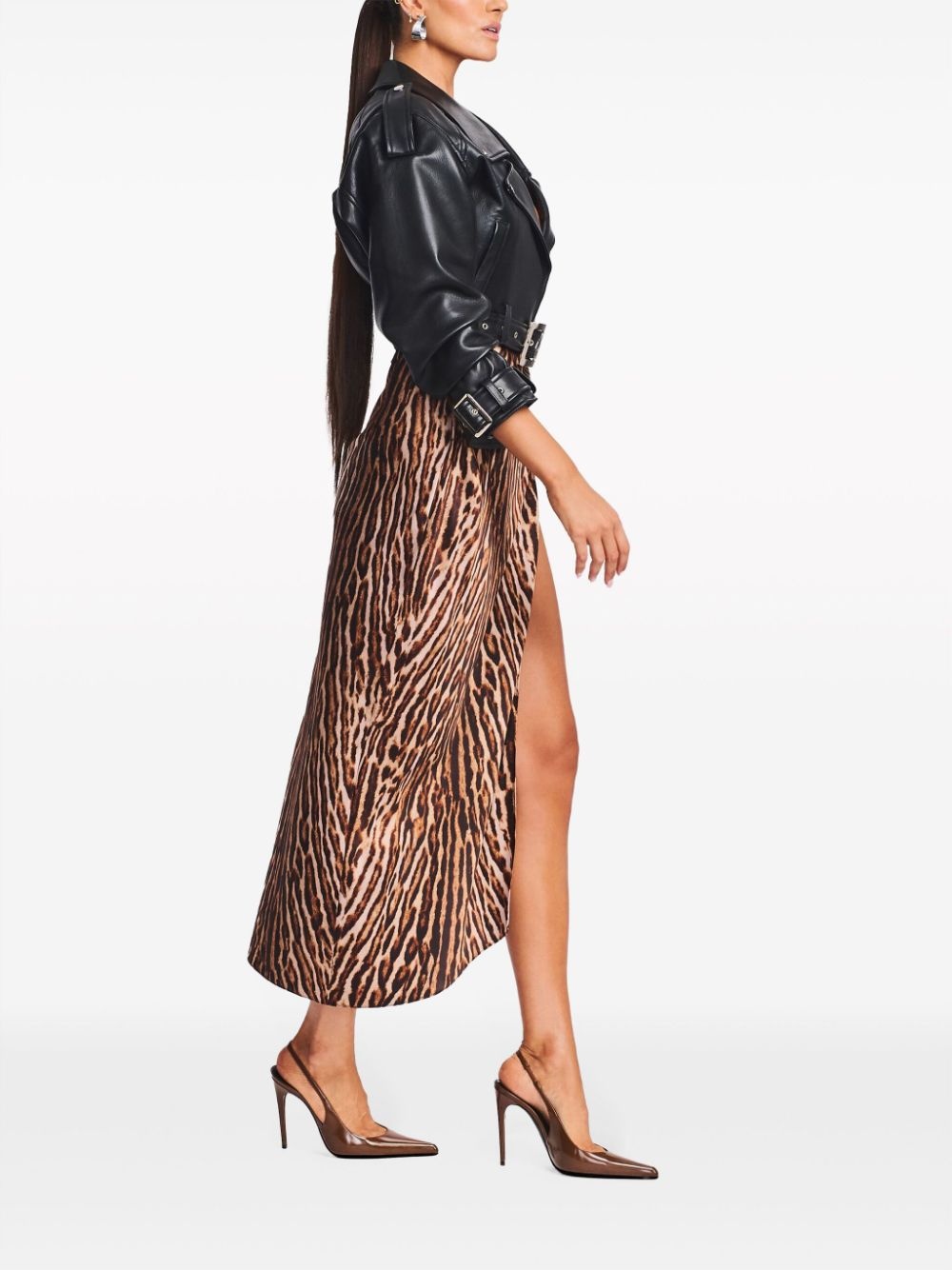 Victoria cropped biker jacket - 3