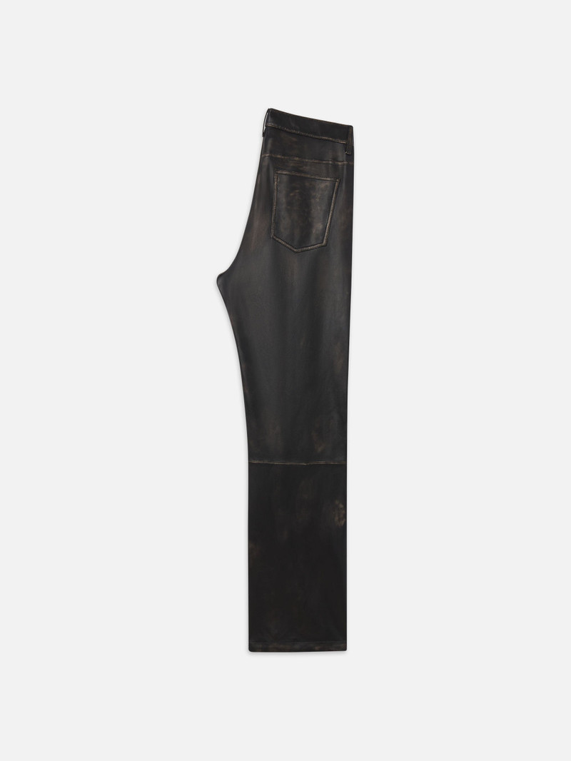 Washed Leather Pant Trousers in Black Washed 4