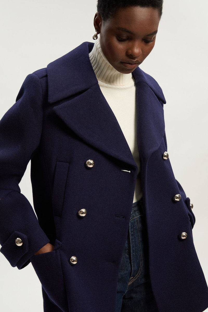 Wool Patch Pocket Tailored Short Coat 1