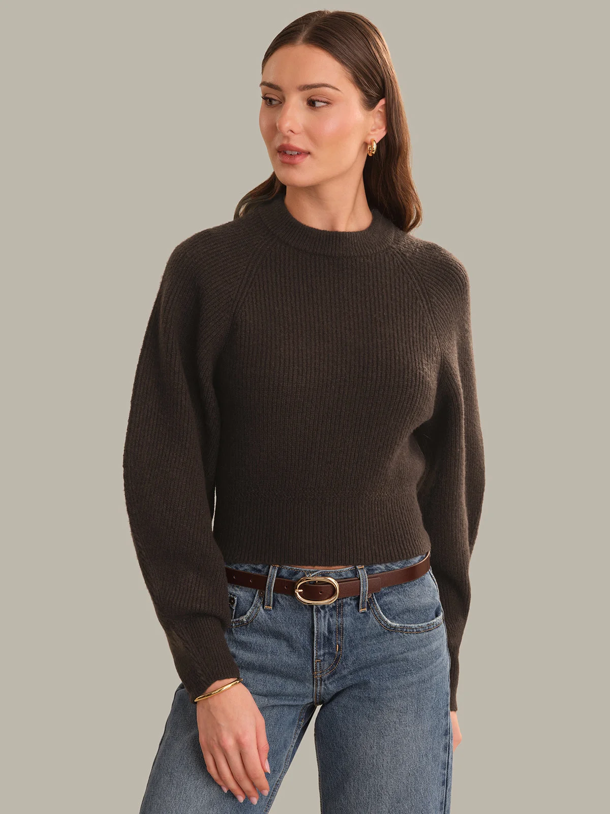 Harriet Balloon Raglan Sleeve Cropped Pullover - 1