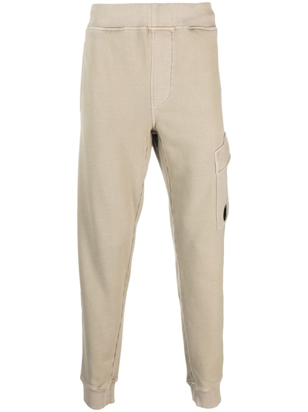 logo-plaque cotton track pants - 1