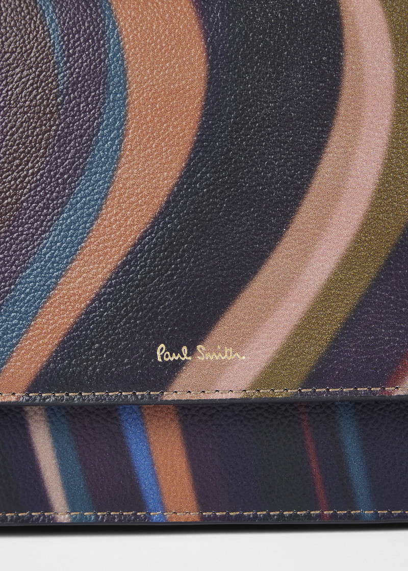 Women's 'Midnight Swirl' Leather Pouch Bag 4