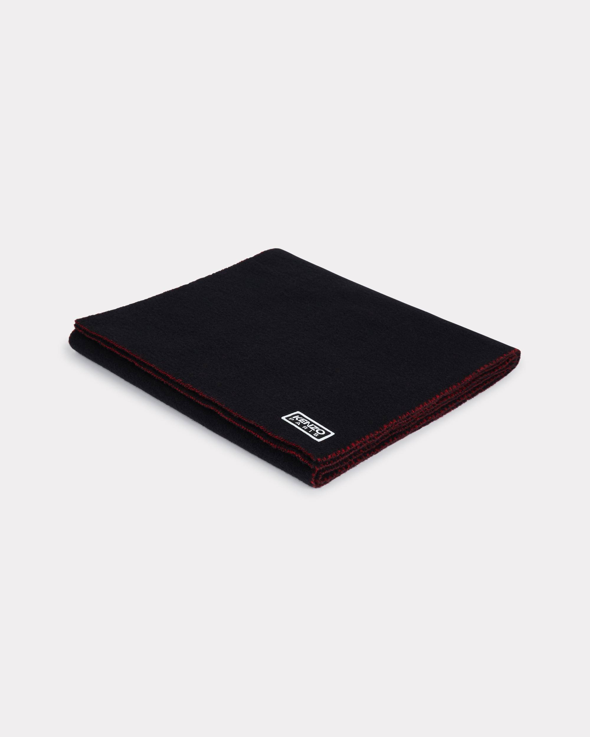 'KENZO Weave' oversized embroidered reversible scarf in wool - 3