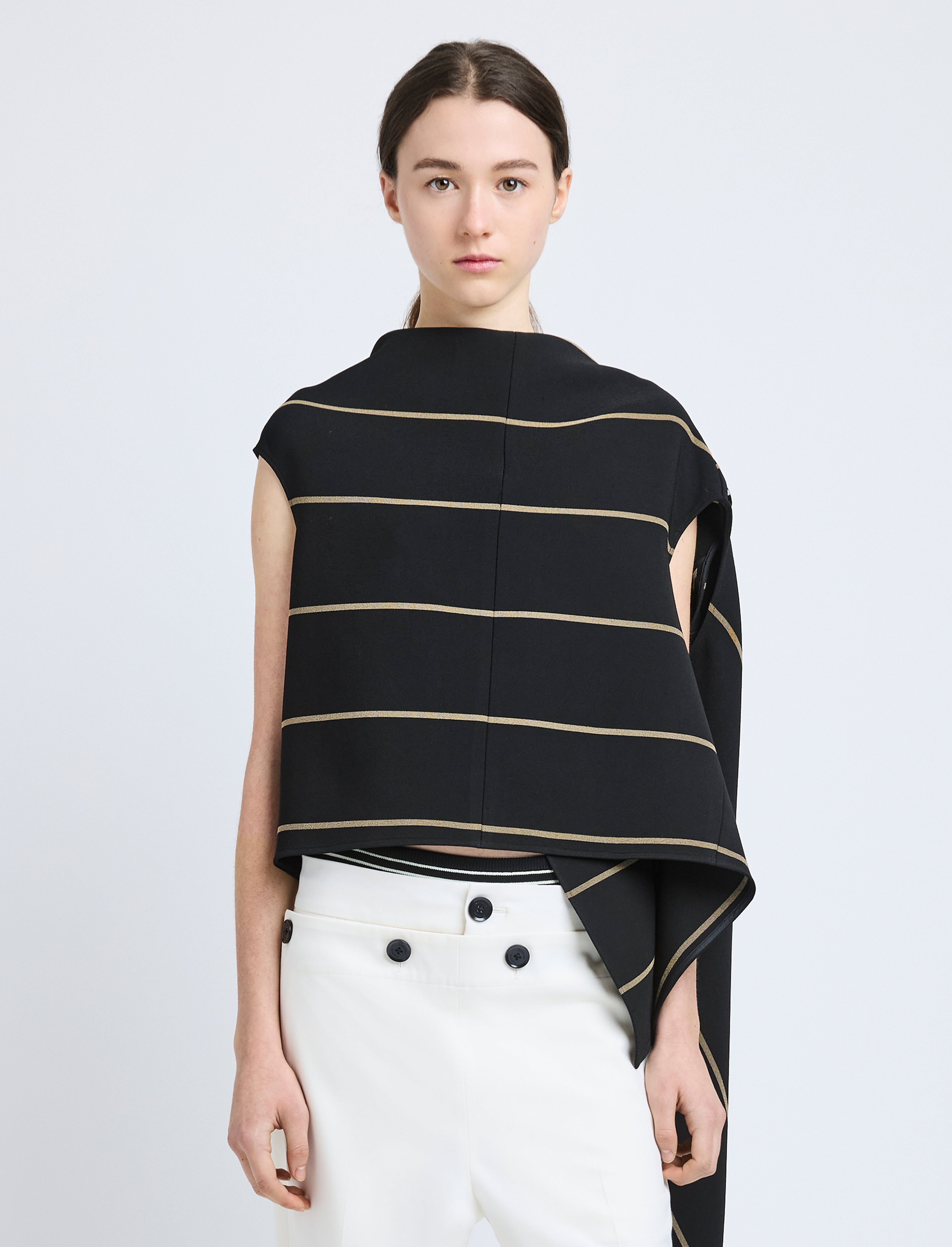 Sutton Top in Stripe Bi-Stretch Viscose - 2