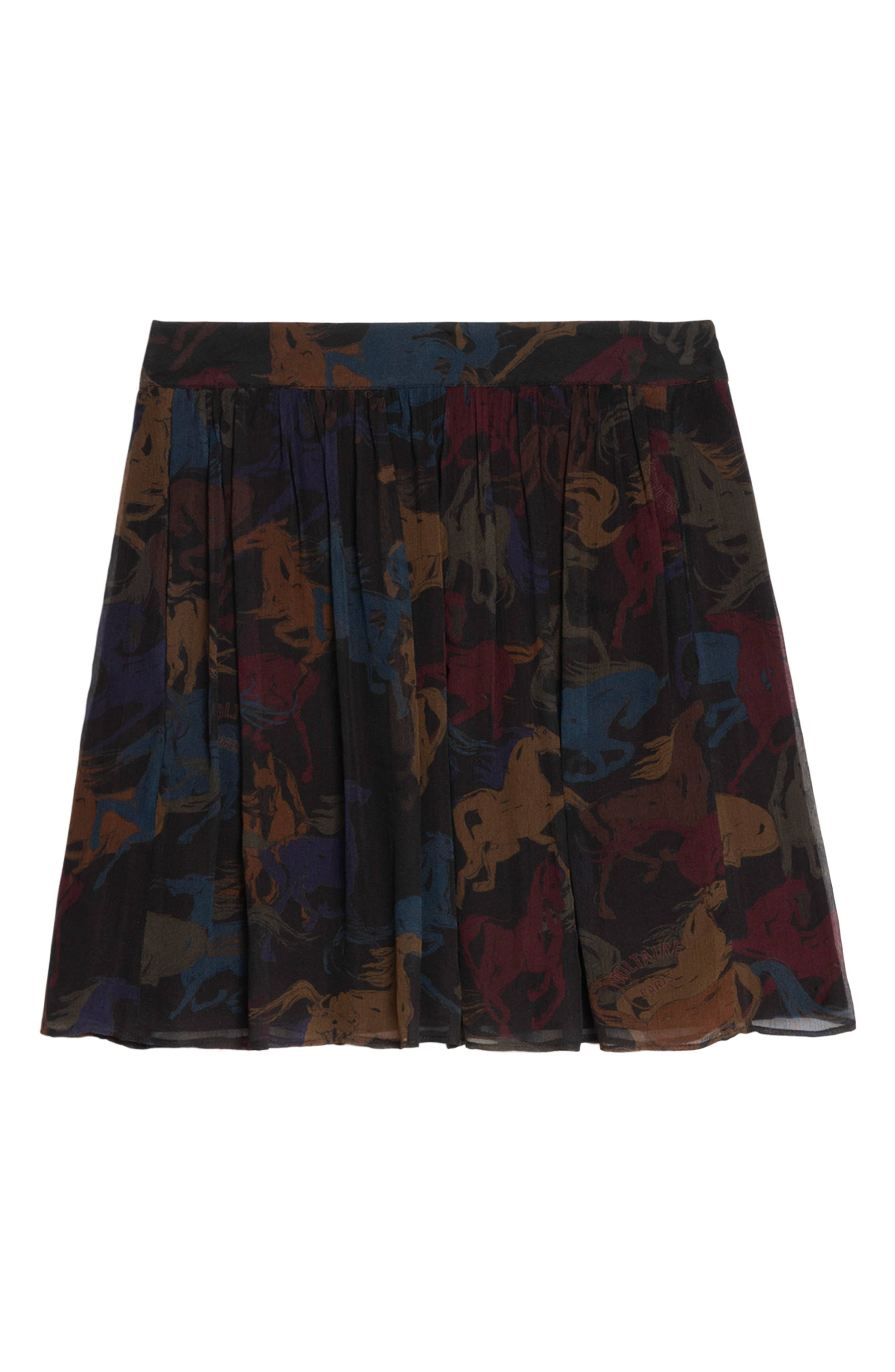 Zadig & Voltaire Jadys Horse Print Miniskirt in Dark Chocolate at Nordstrom - 5