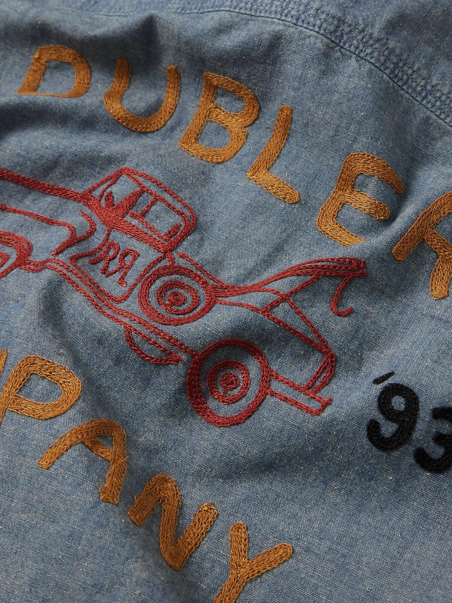 Embroidered Cotton and Hemp-Blend Chambray Shirt - 4