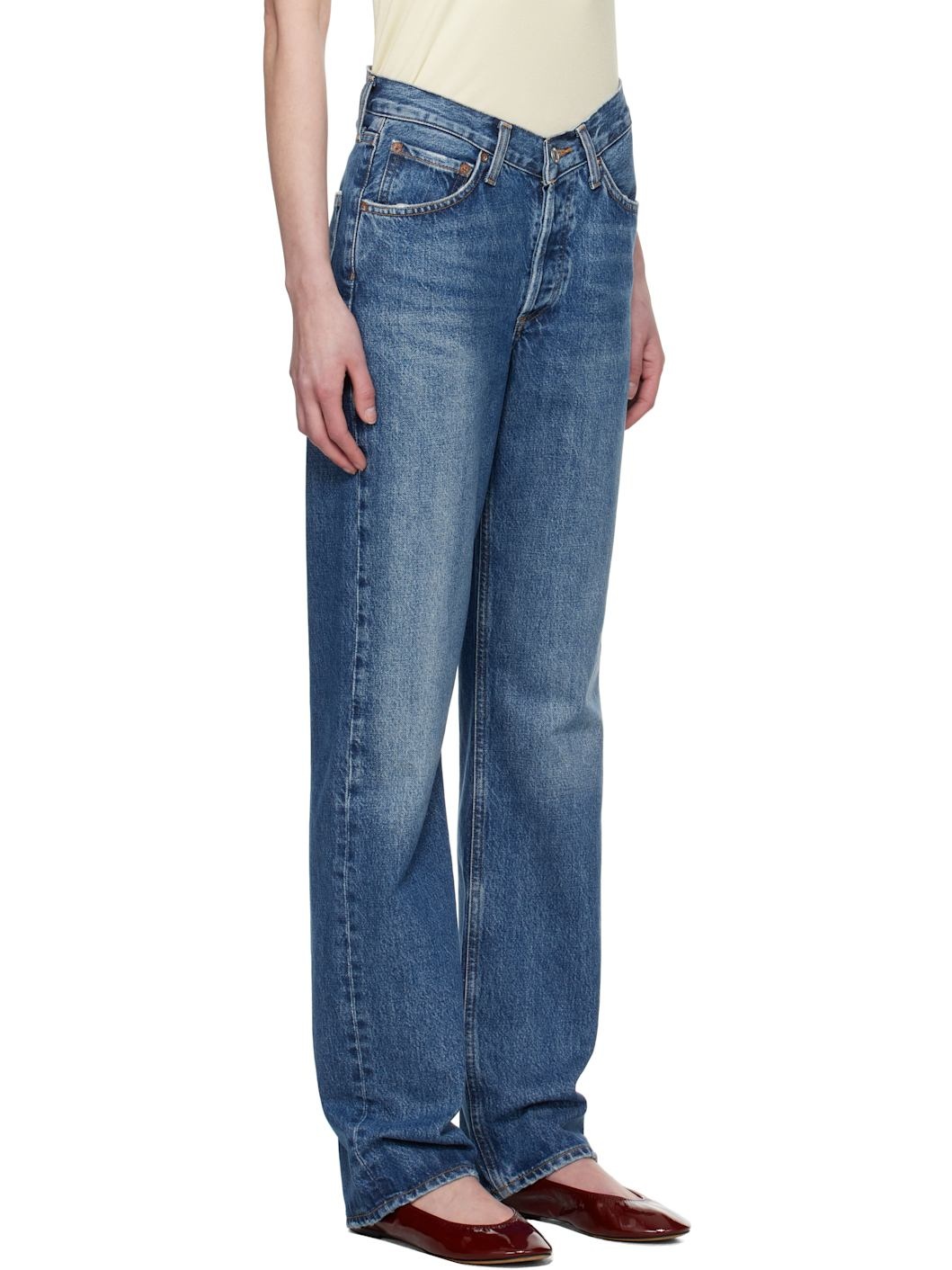 Blue V-Waist Kelly Jeans - 2