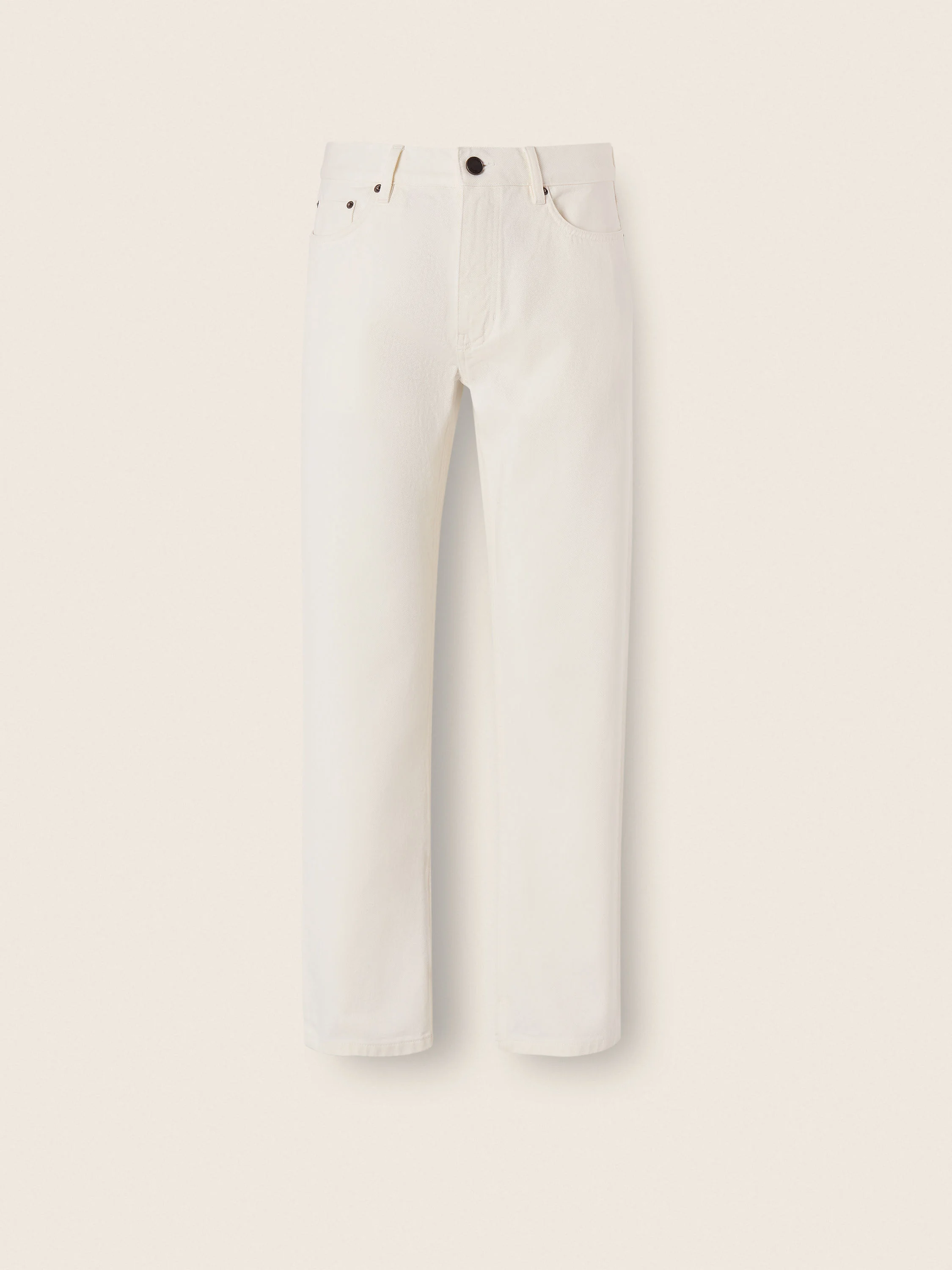 WHITE COTTON ROCCIA JEANS - 1