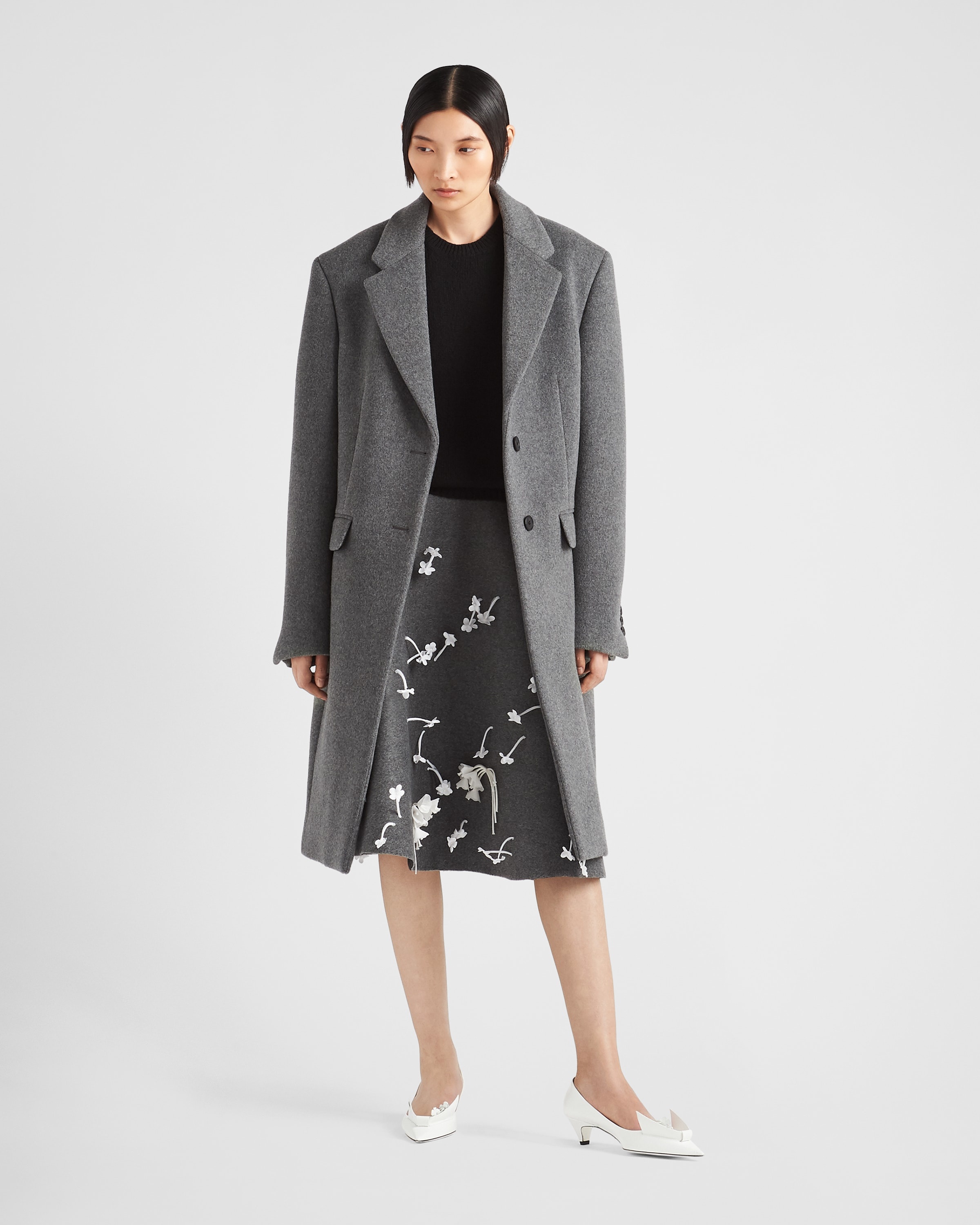 Embroidered velour midi-skirt - 2