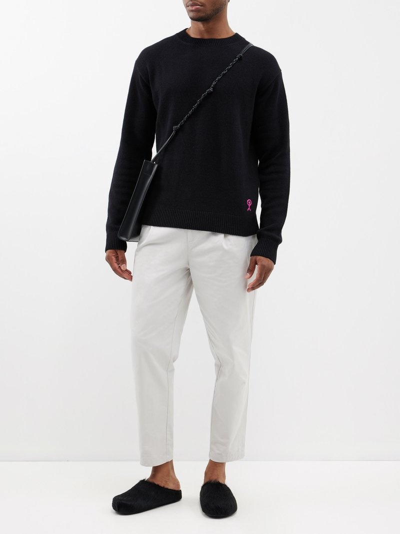 Logo-embroidered cashmere crew-neck sweater - 2