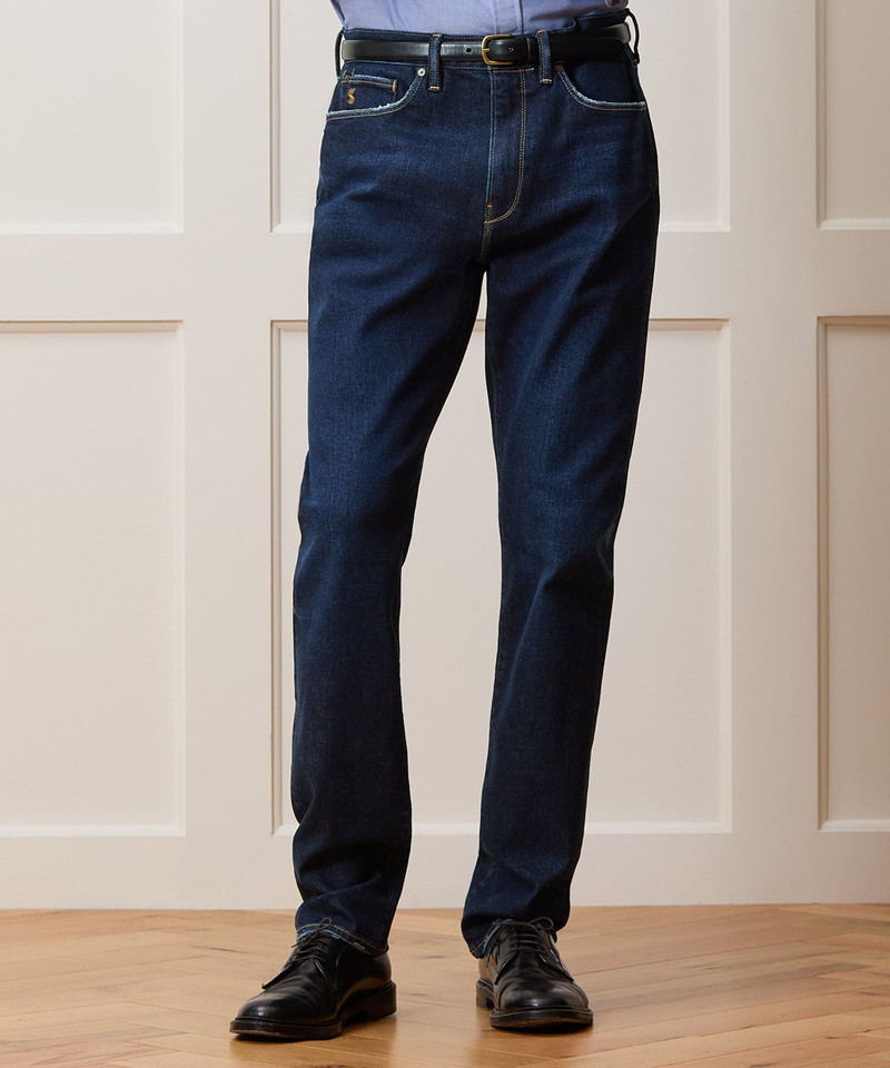 TODD SNYDER High-Rise Slim Stretch Jean in Dark Indigo outlook