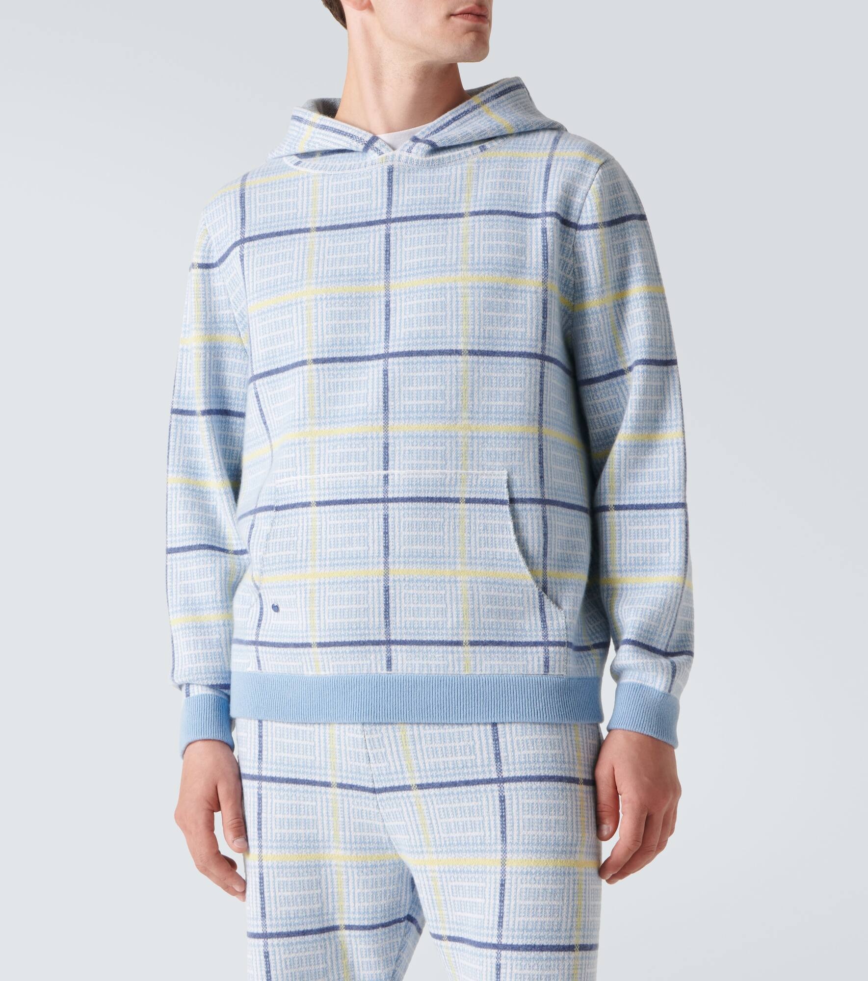 Rain tartan cashmere hoodie - 3