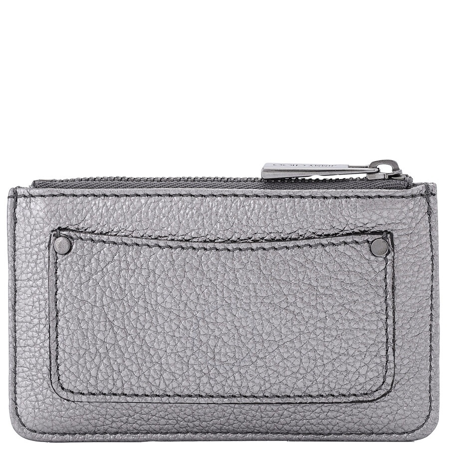 Jimmy Choo Ladies Gunmetal/Dark Silver Leather Nancy Card Case - 3