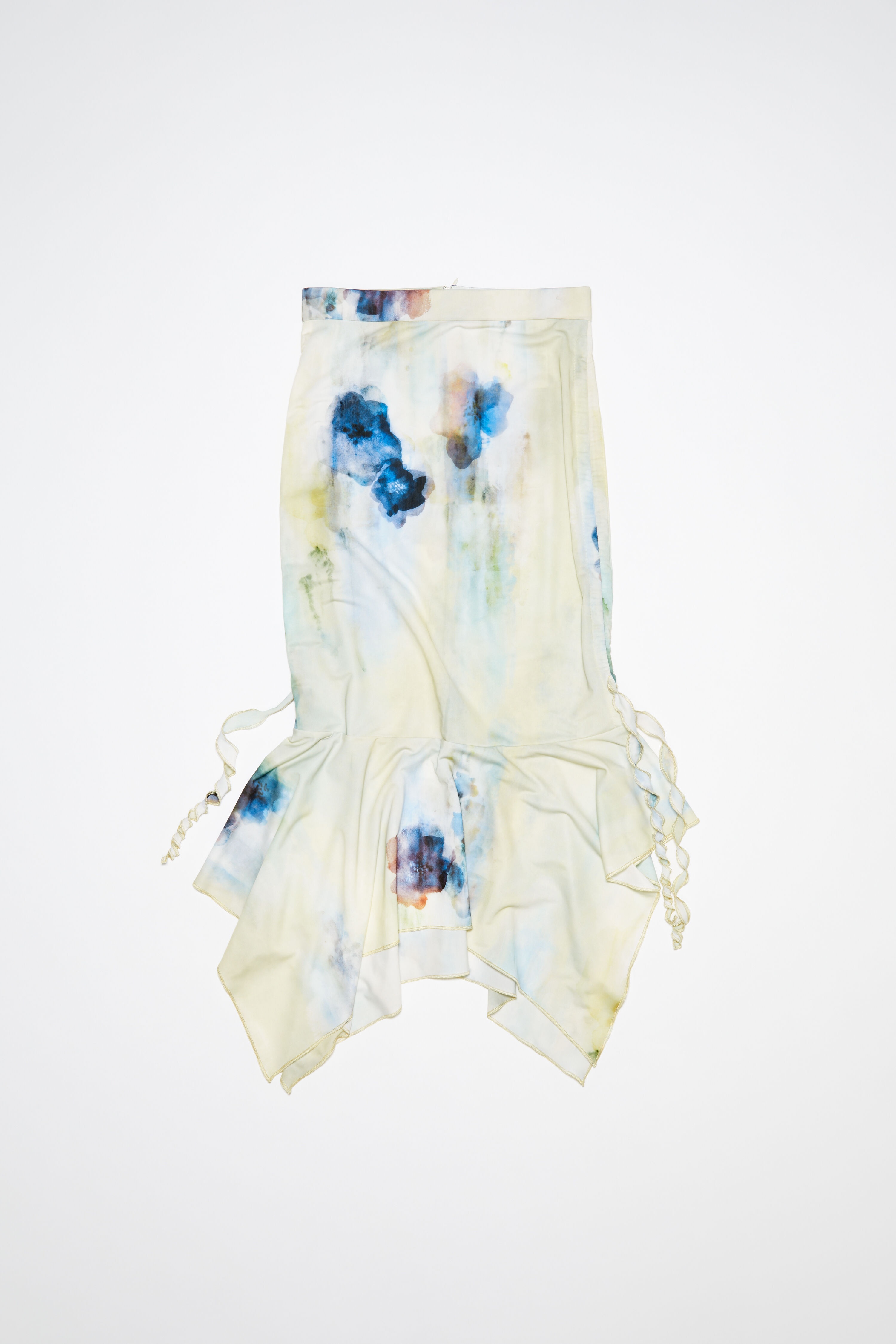Printed asymmetric skirt - Light blue - 1