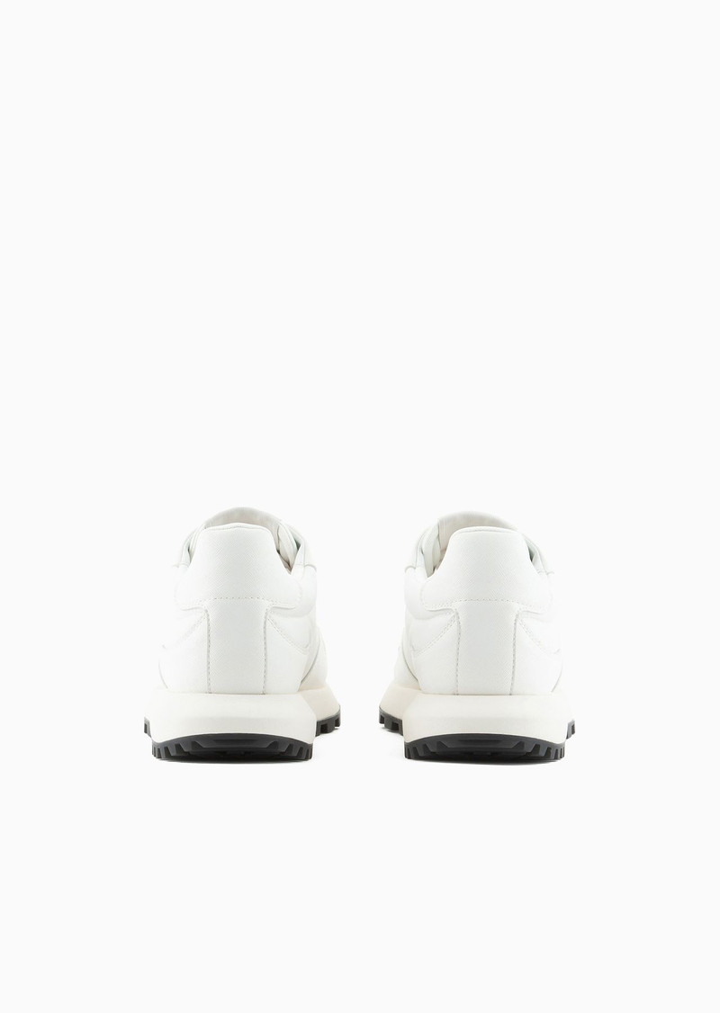 EMPORIO ARMANI ASV recycled nylon sneakers with regenerated Saffiano details outlook