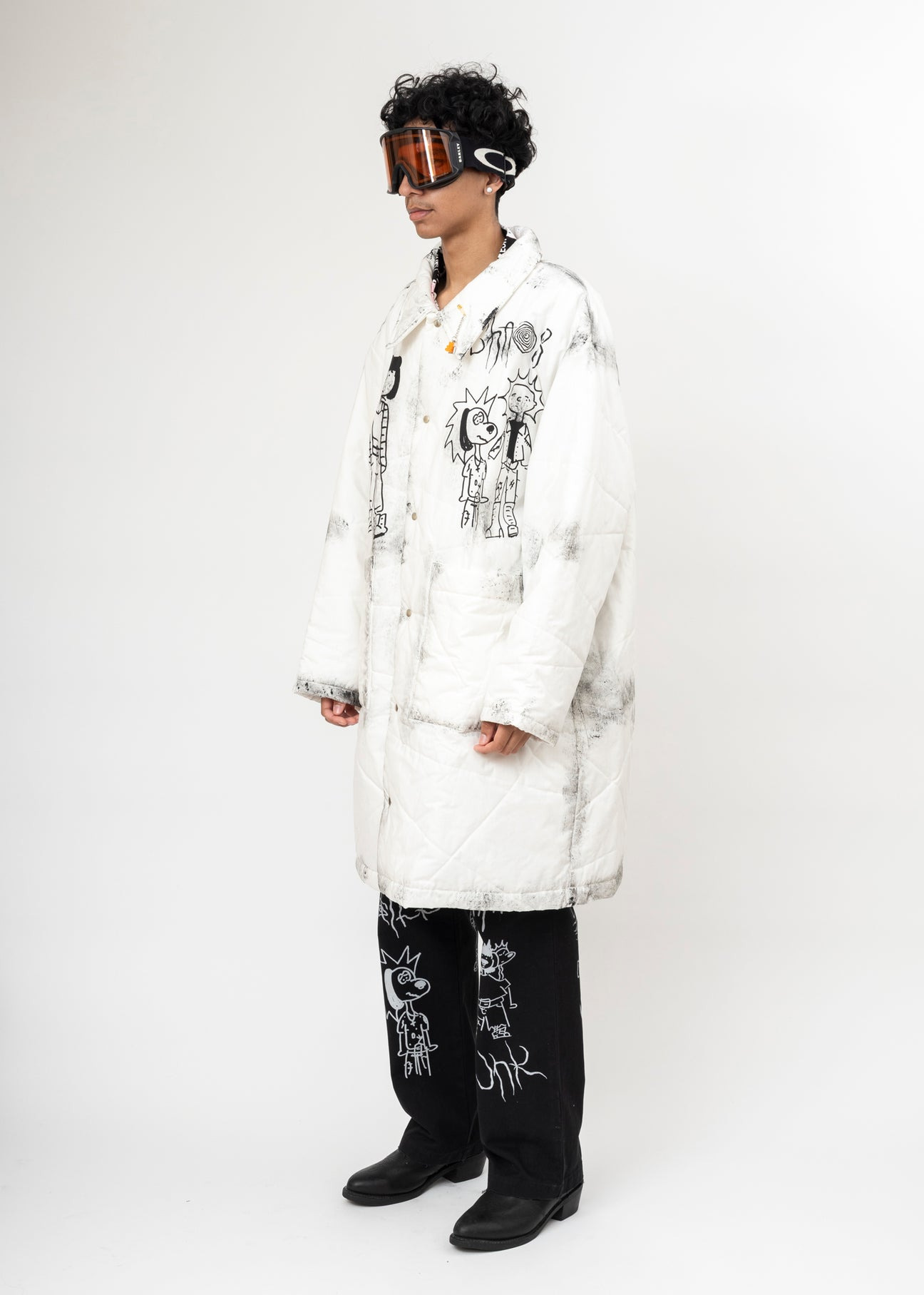 White Fresh Quilted Oversized Coat - 4