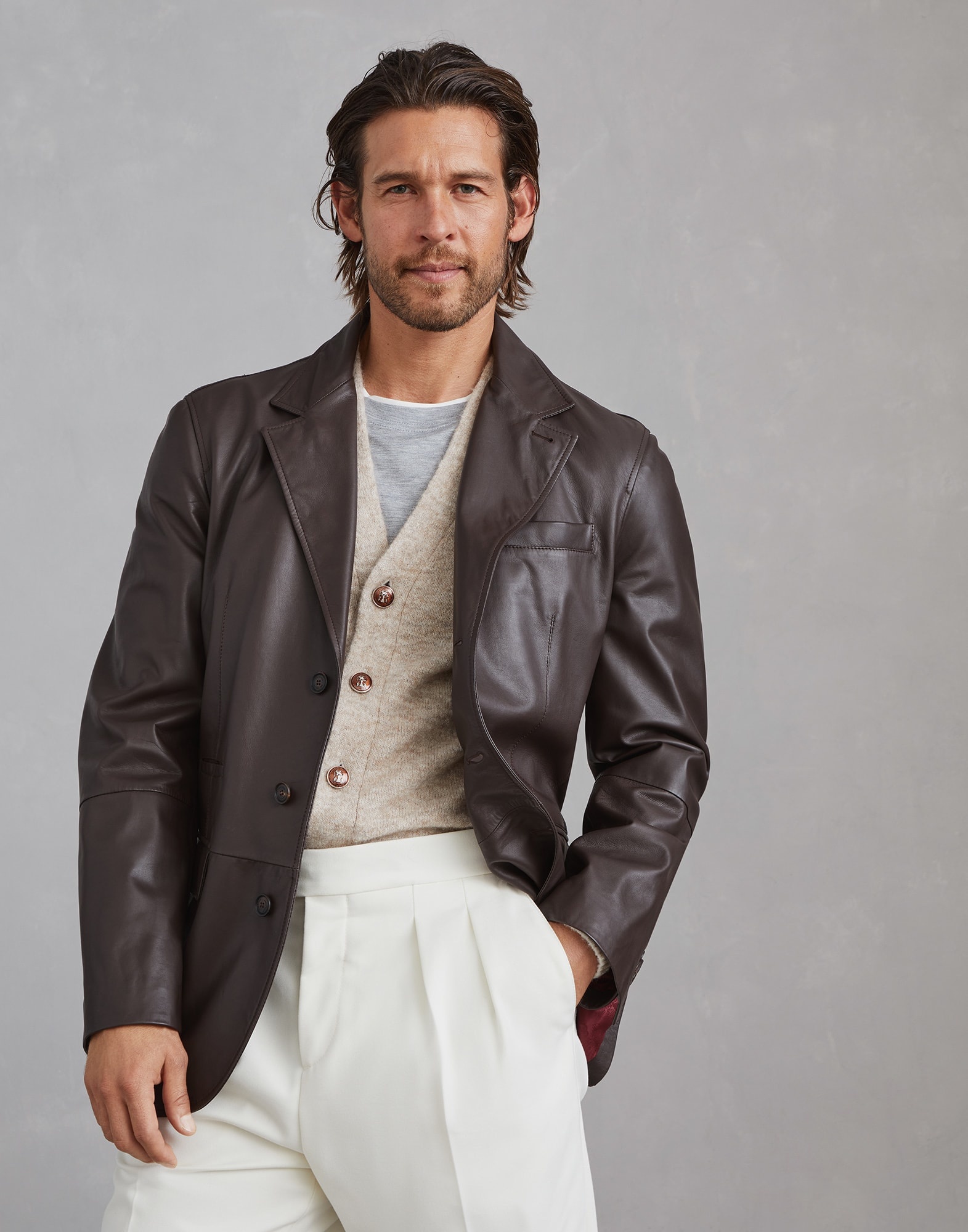 ジャケット BRUNELLO CUCINELLI BLAZERS Brunello Cucinelli Blazer - Grey - Men | MW4827BTDC1001