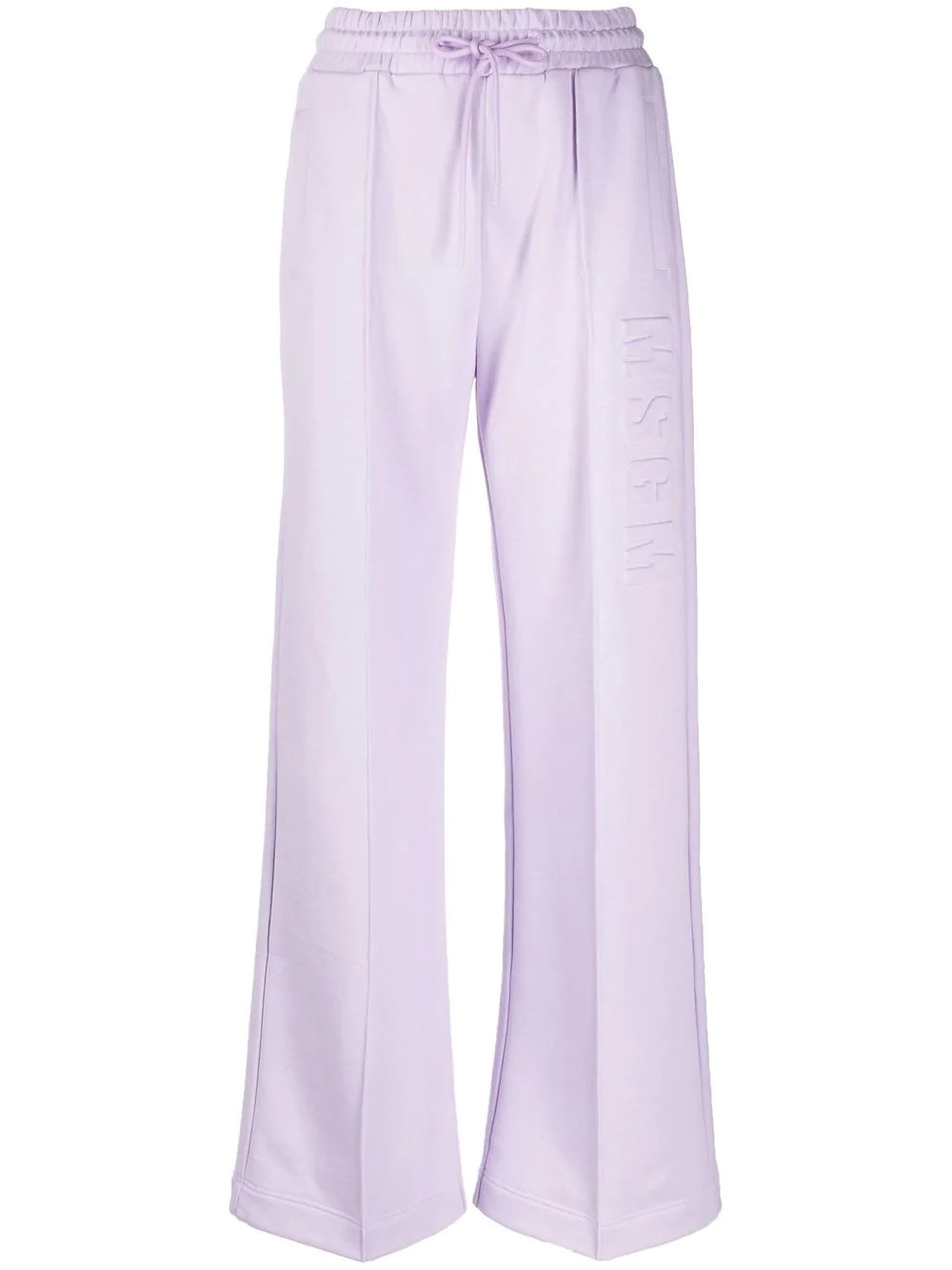 embossed-logo wide-leg track pants - 1