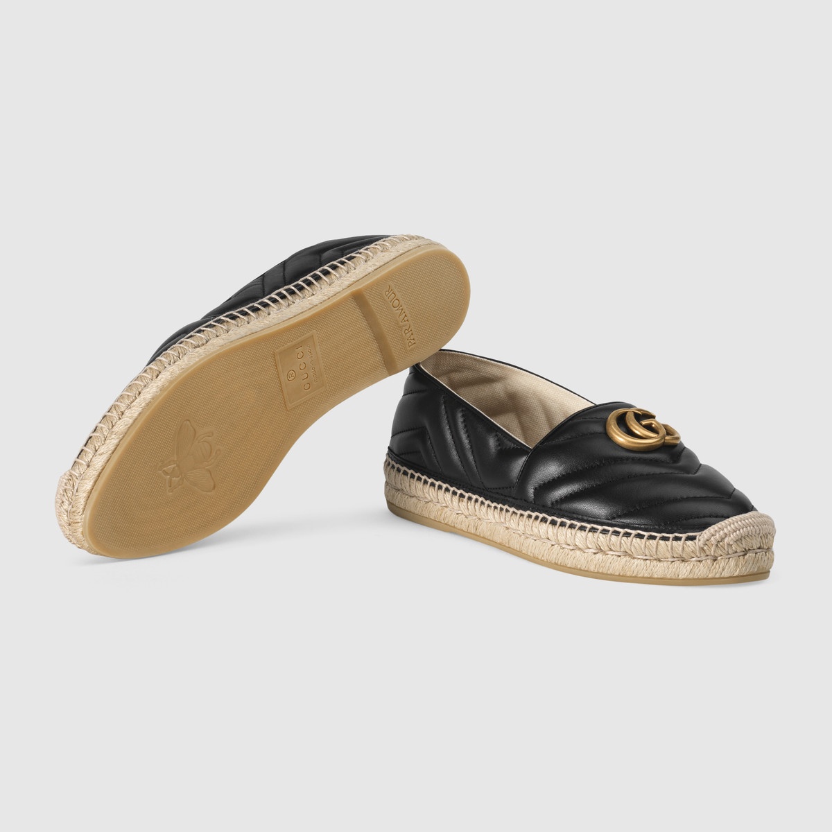 Leather espadrille with Double G - 5