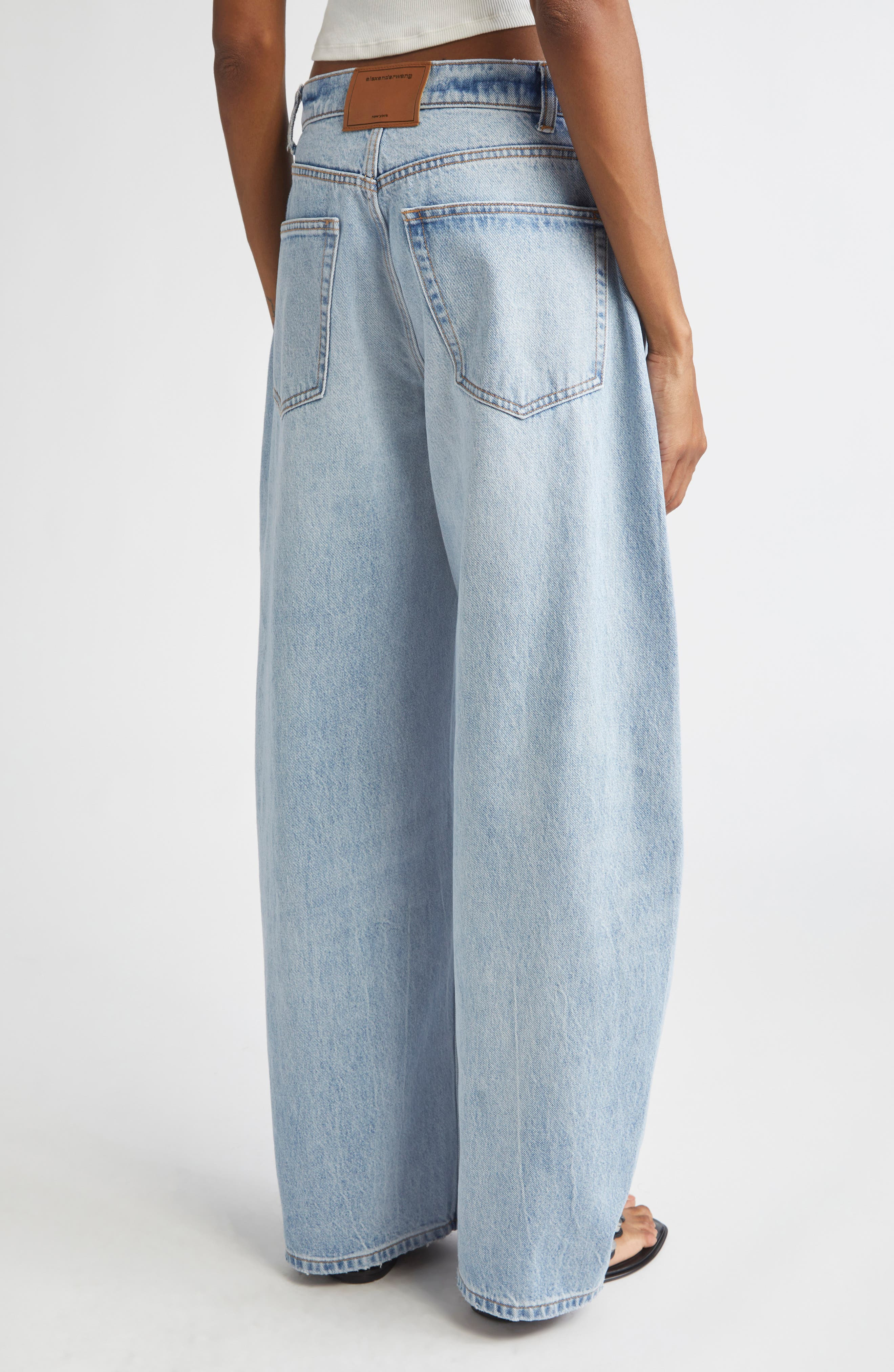 Alexander Wang Blow Up Mid Rise Balloon Leg Jeans in Vintage Bleach Blue at Nordstrom - 3