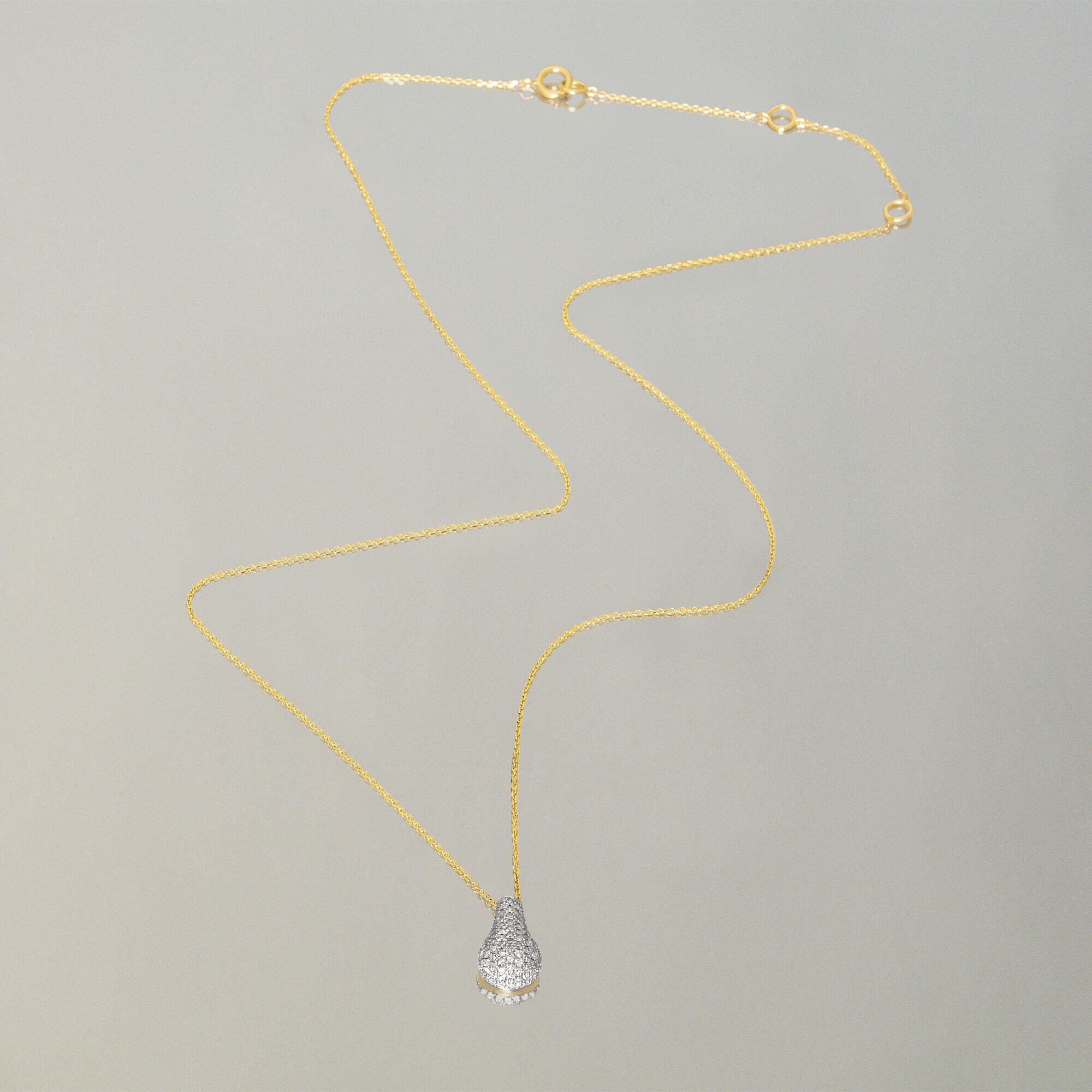 Pave Diamond Droplet Necklace - 4