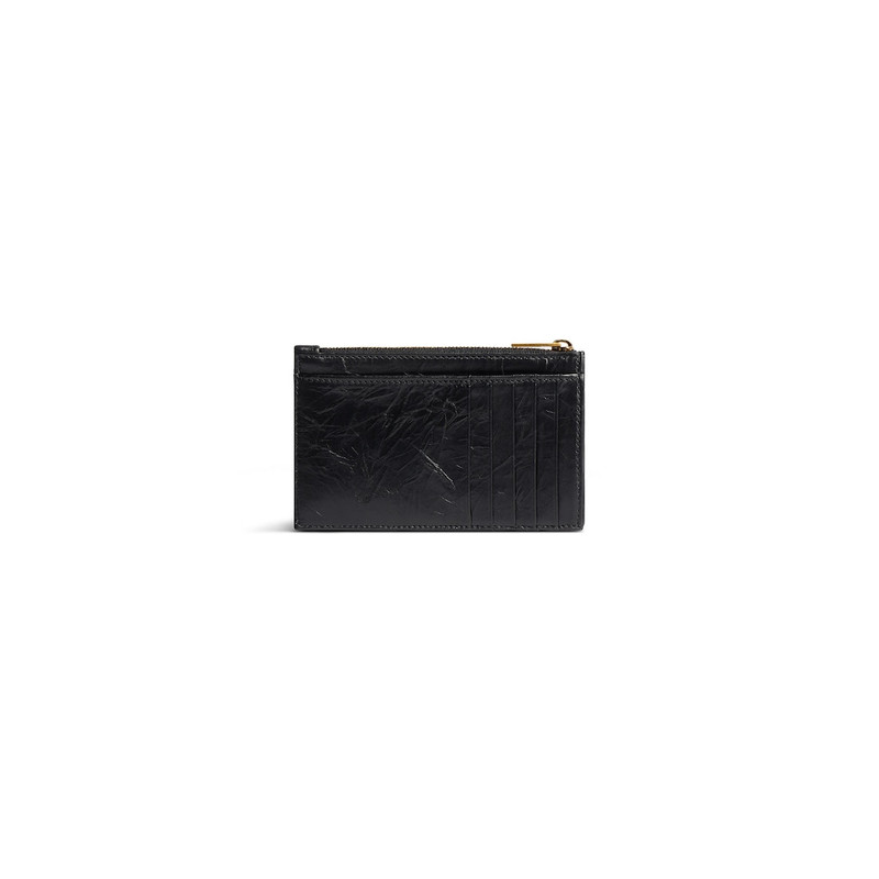 BALENCIAGA Women's Crush Long Coin And Card Holder Quilted in Black outlook