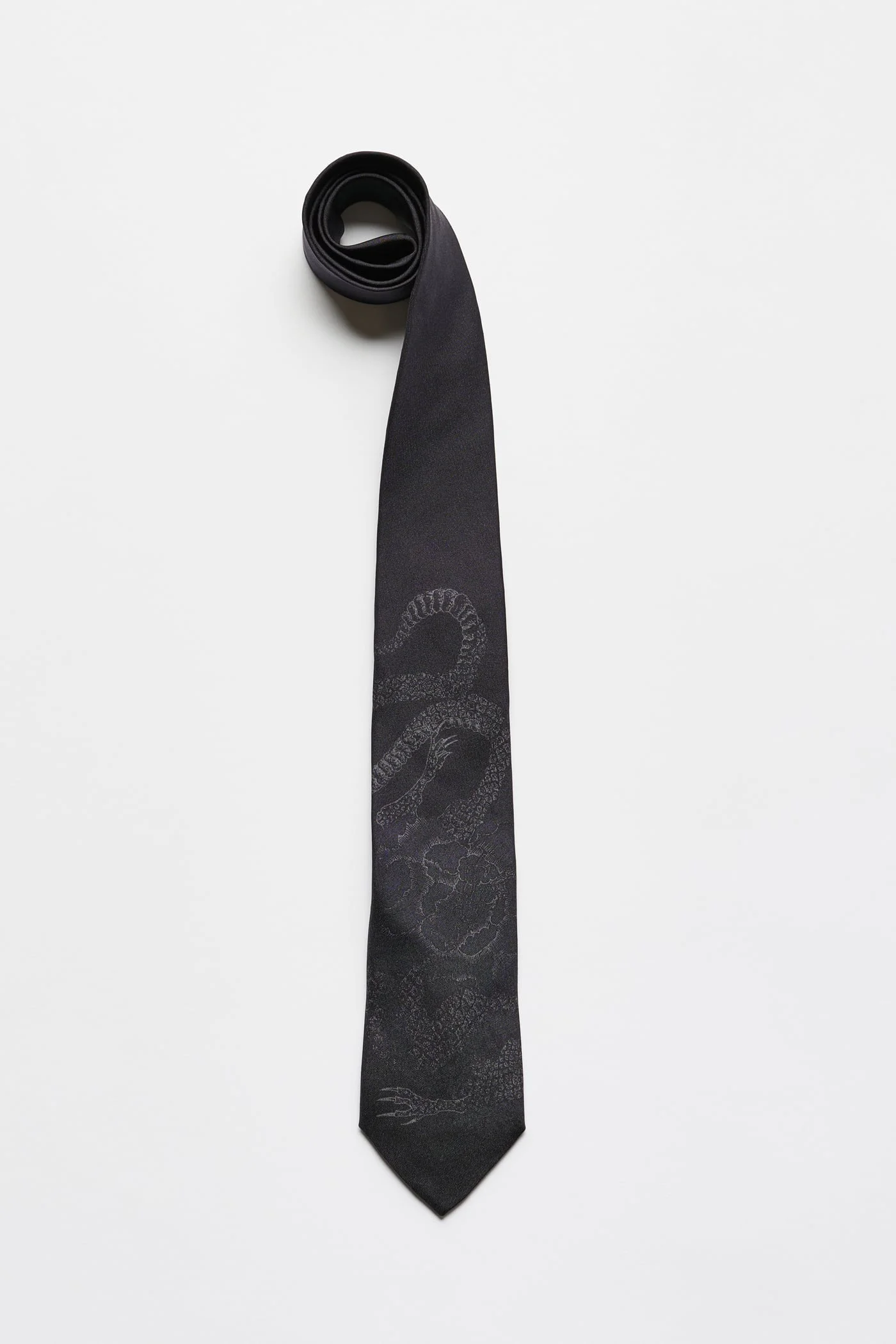 Tie Blooming Wyvern Print Silk - 1