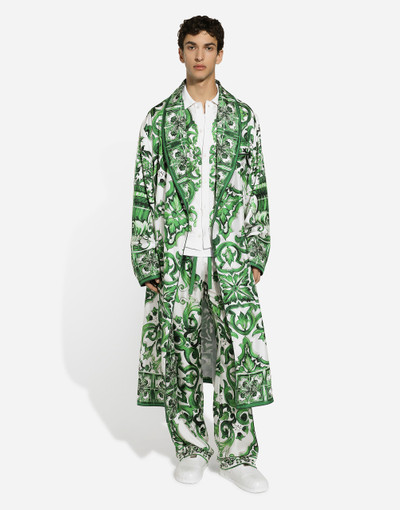 Dolce & Gabbana Silk twill robe with majolica print outlook