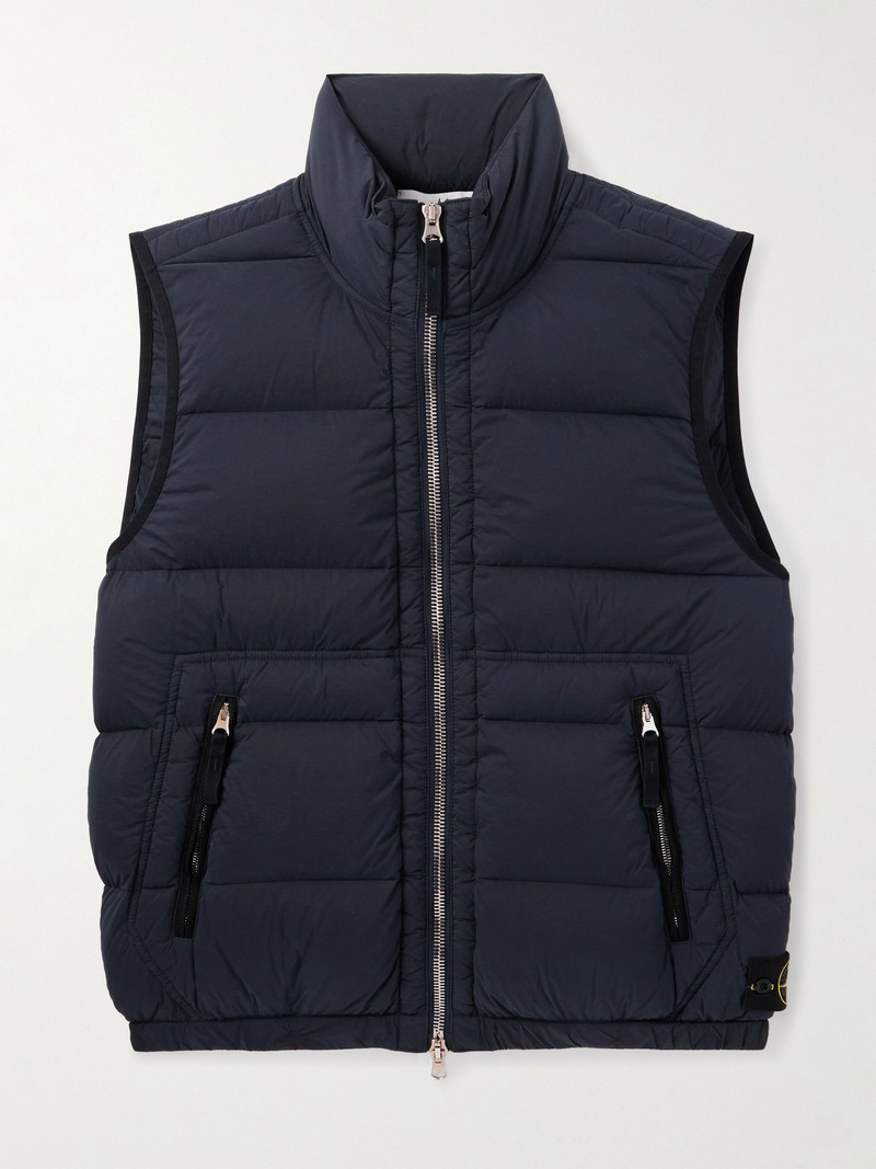 Garment-Dyed Stretch-Shell Down Gilet Navy 1