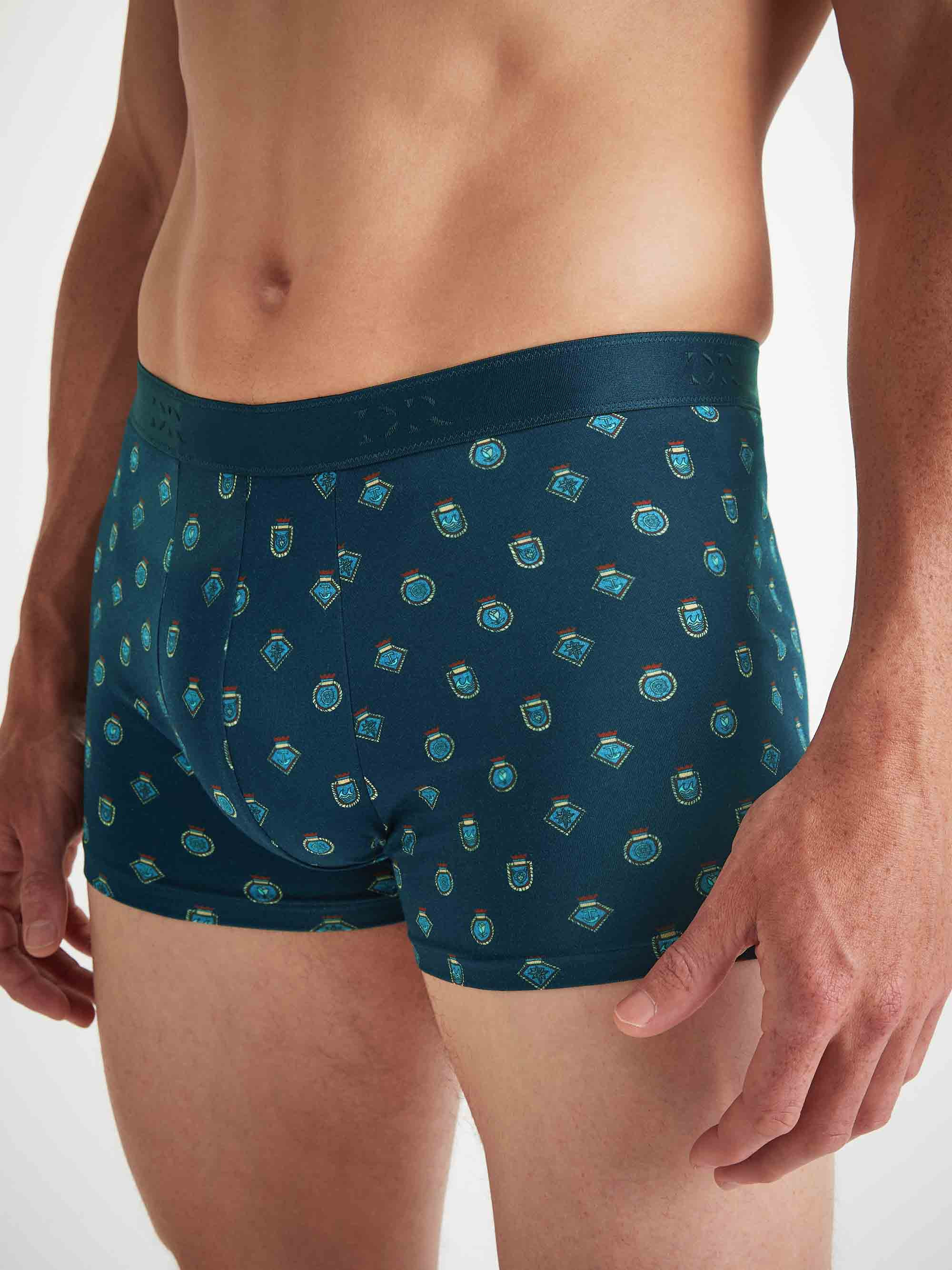 Men's Boxer Briefs Medalion Pima Cotton Stretch Navy - 3