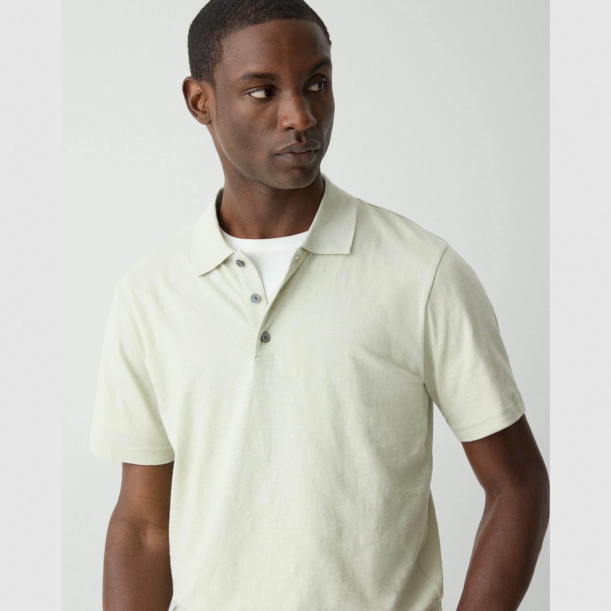 Bron Polo Shirt in Cosmos Slub Cotton - 5