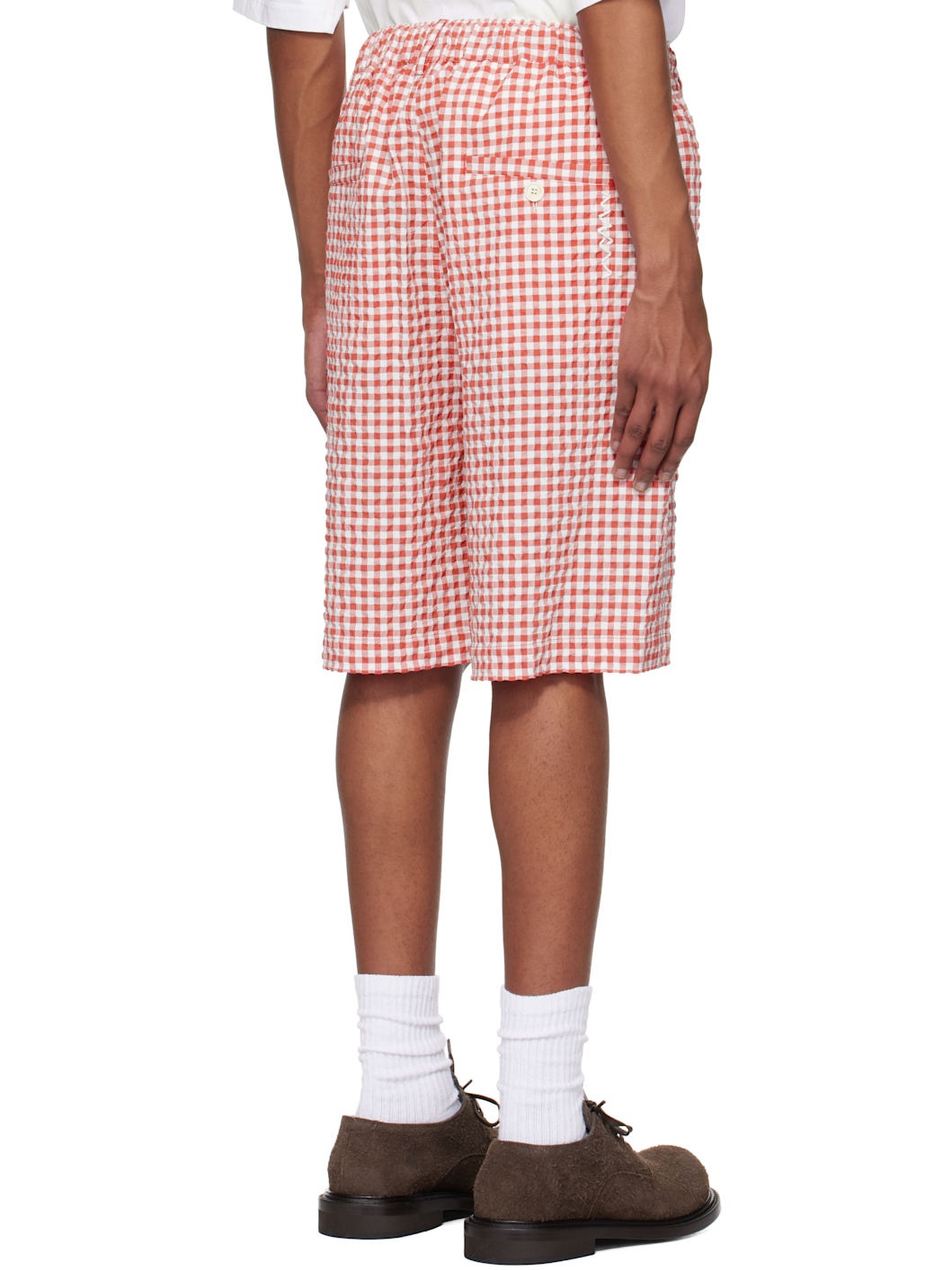 Red & White Gingham Shorts - 3