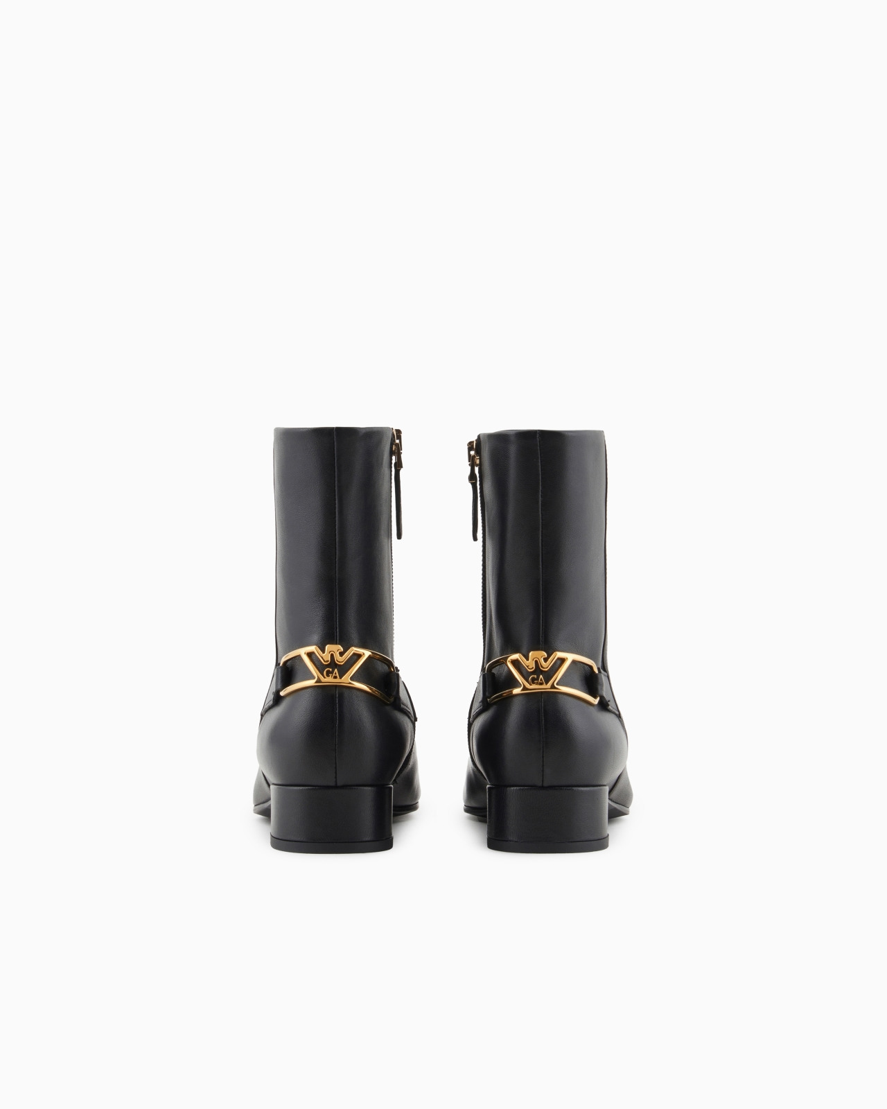 Nappa-leather ankle boots with an eagle plate - 3