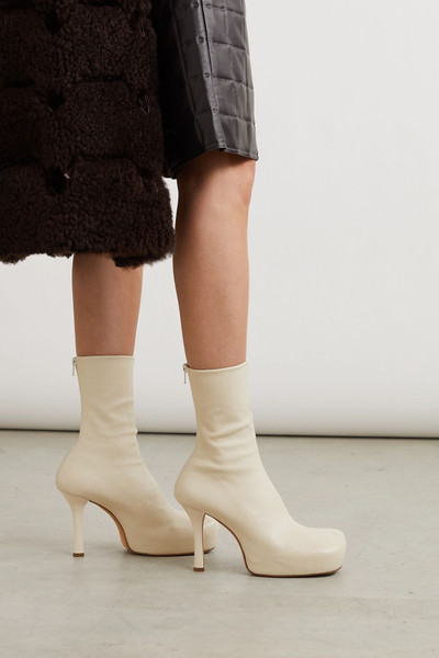 Bottega Veneta Leather platform ankle boots outlook