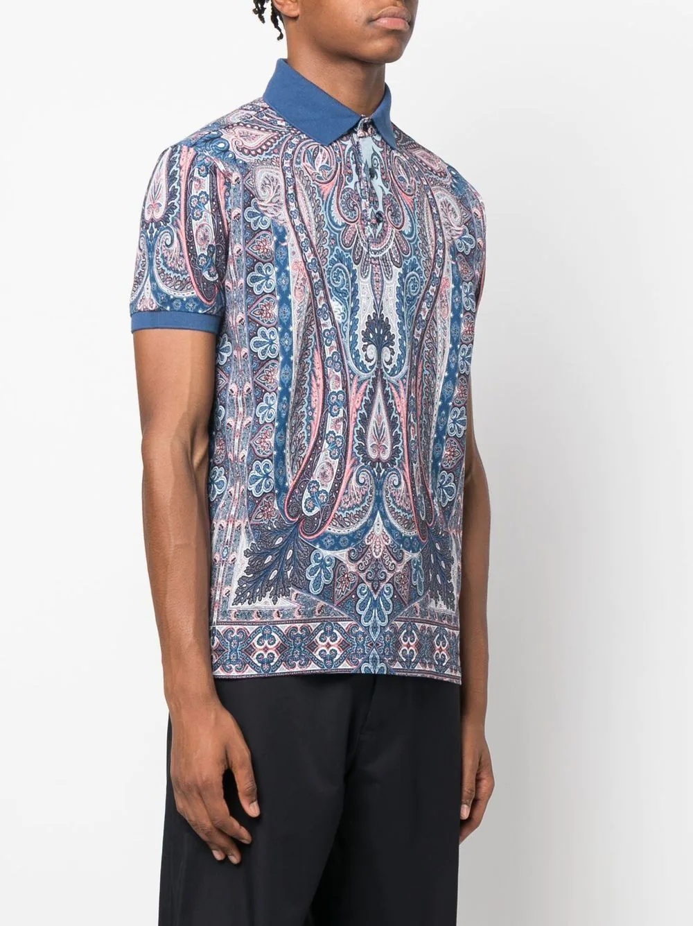 all-over paisley-print polo shirt - 3