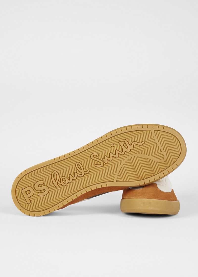 Paul Smith Ecru 'Dover' Leather Panel Trainers outlook