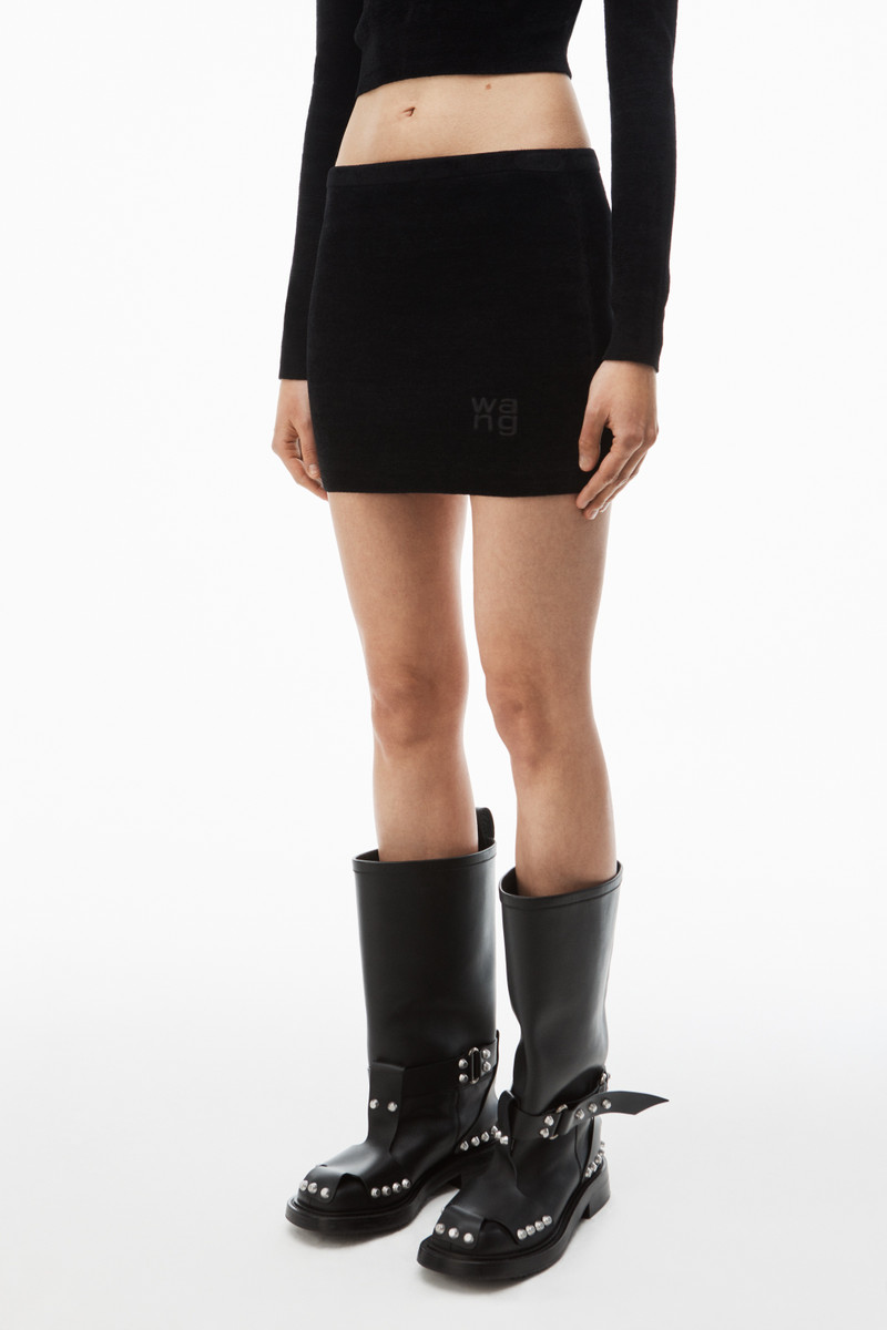 logo embossed miniskirt in chenille 3