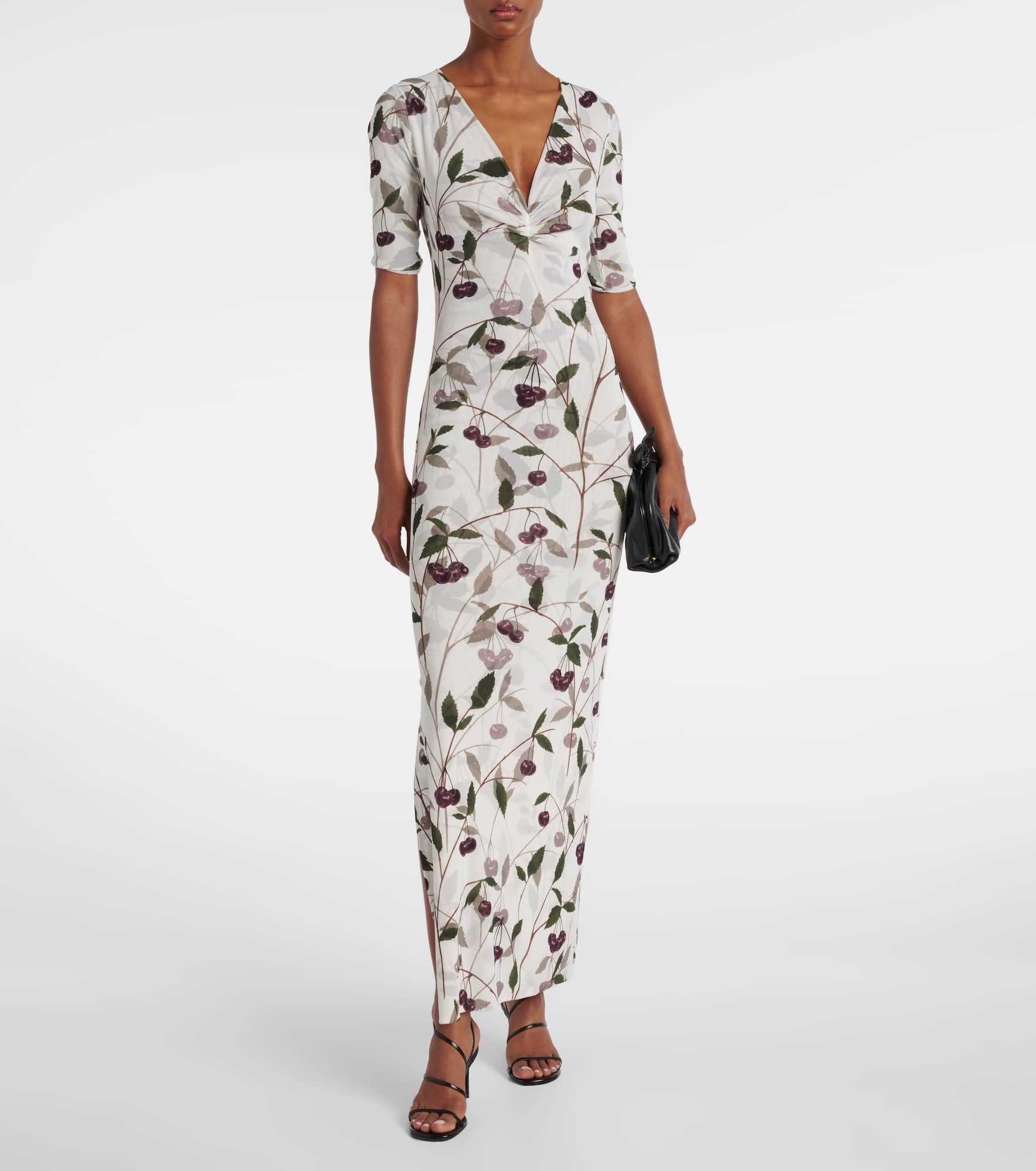 Printed mesh jersey maxi dress - 2