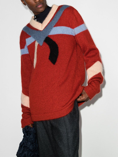 Kiko Kostadinov contrast intarsia-knit jumper outlook