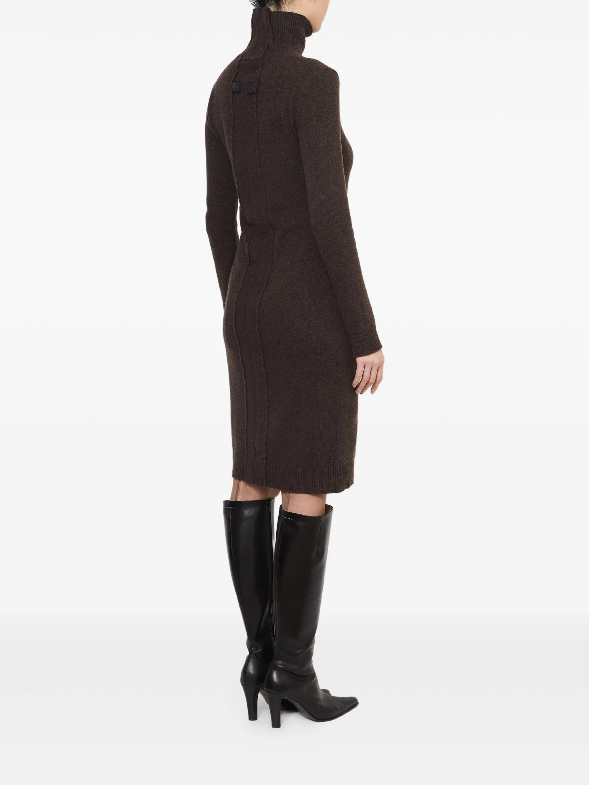 Mm6 Maison Margiela High-neck Ribbed Dress - 5