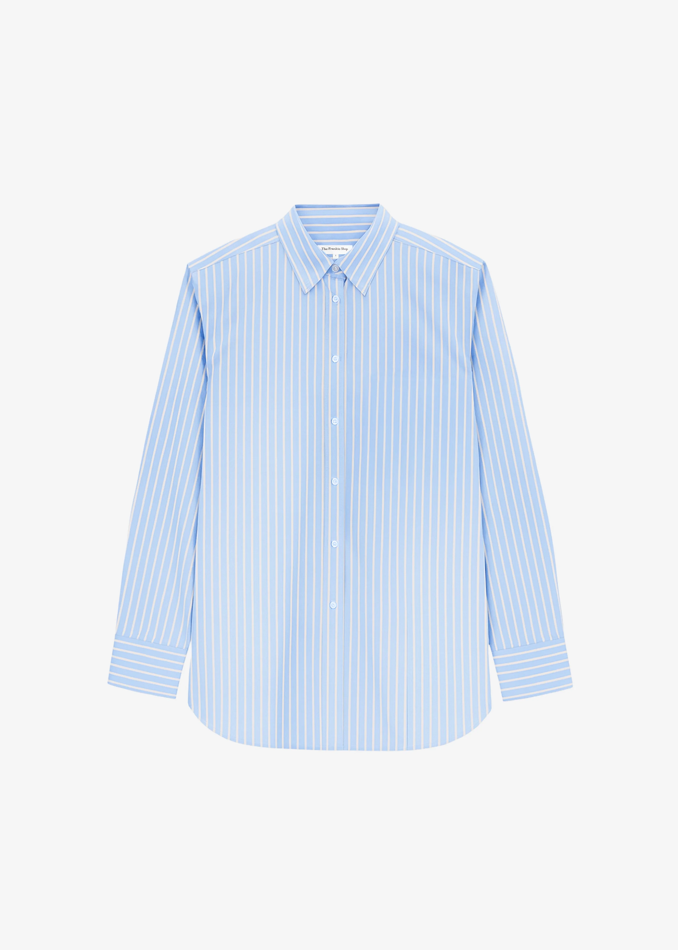 Oana Cotton Padded Shirt - Blue/White Stripe - 1