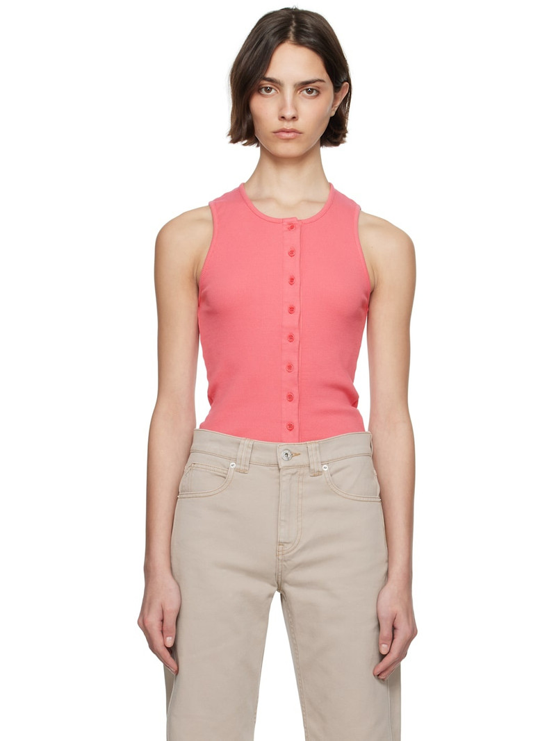 Pink Buttoned Tank Top 1
