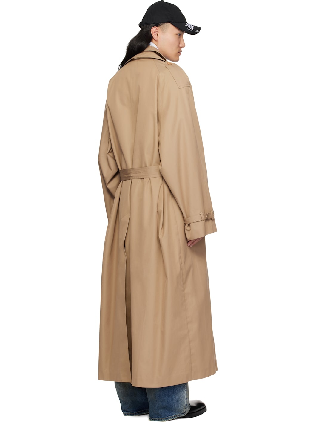 Beige Runway Double Trench Coat - 3