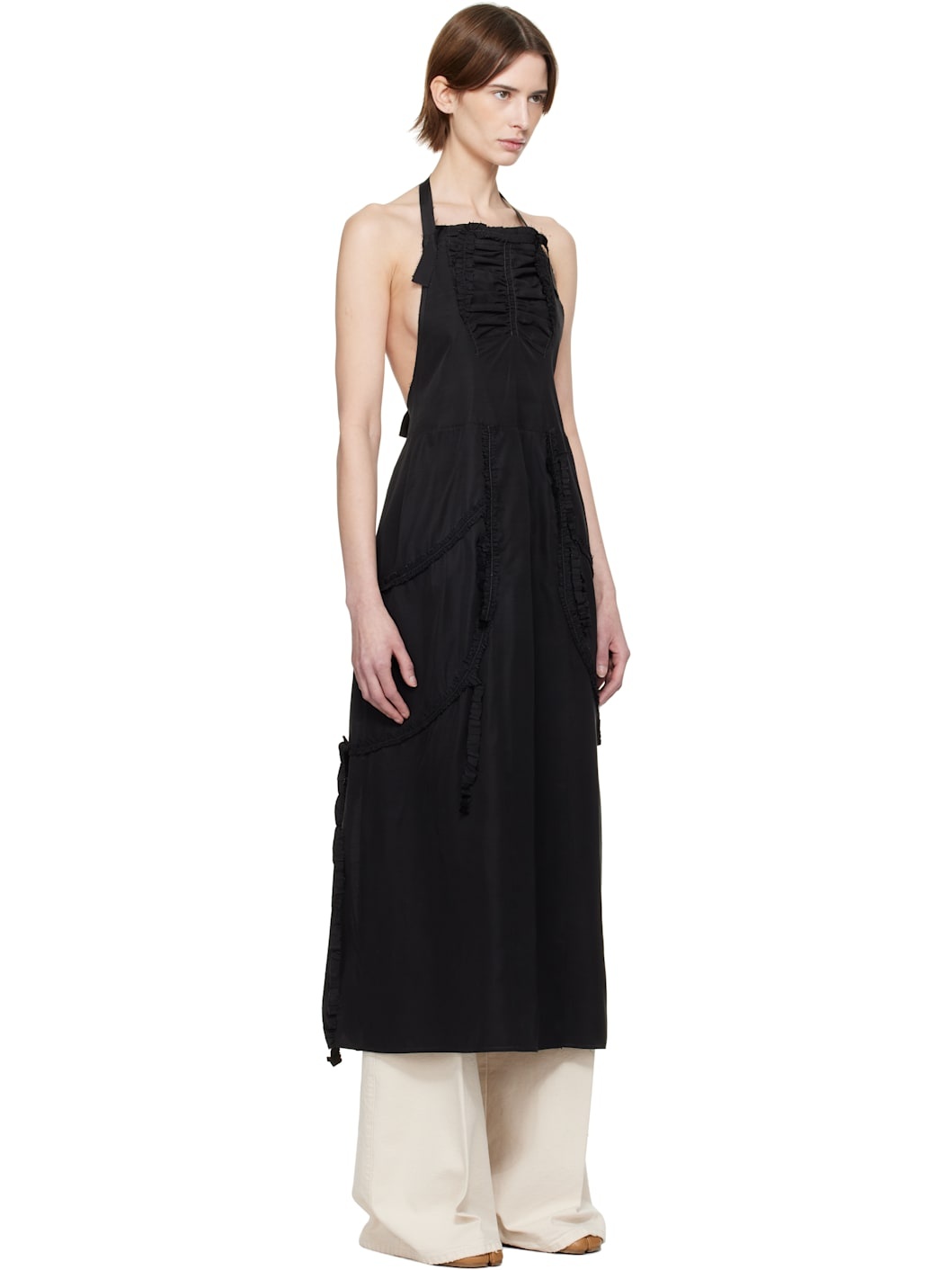 Black Apron Midi Dress - 2