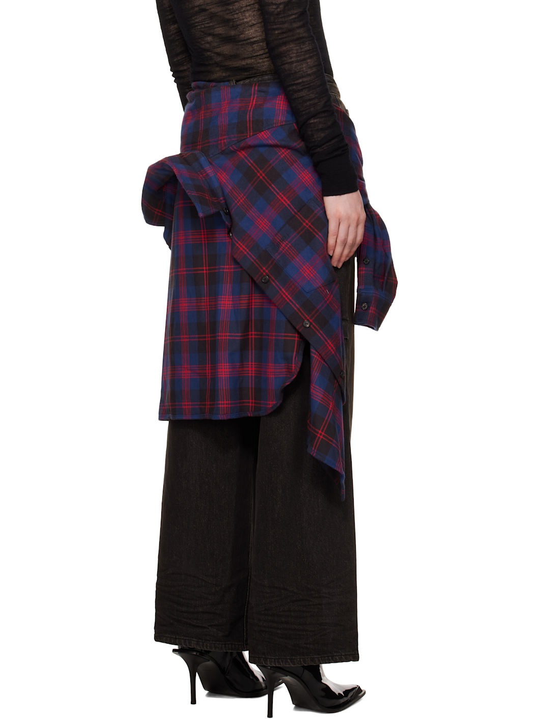 Black Layered Jeans & Shirt Set - 3