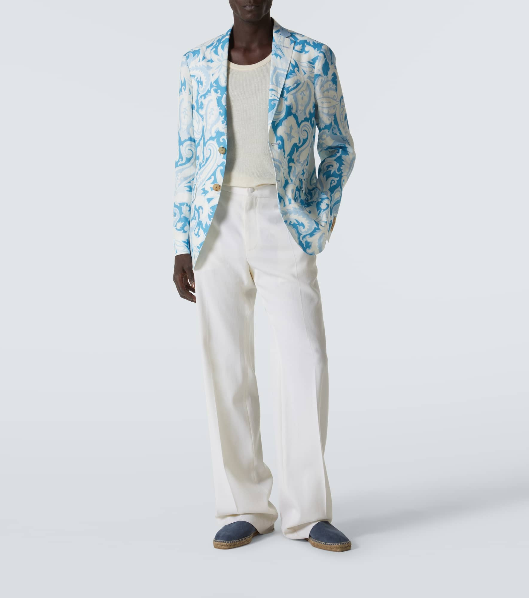 Printed single-breasted cotton blazer - 2